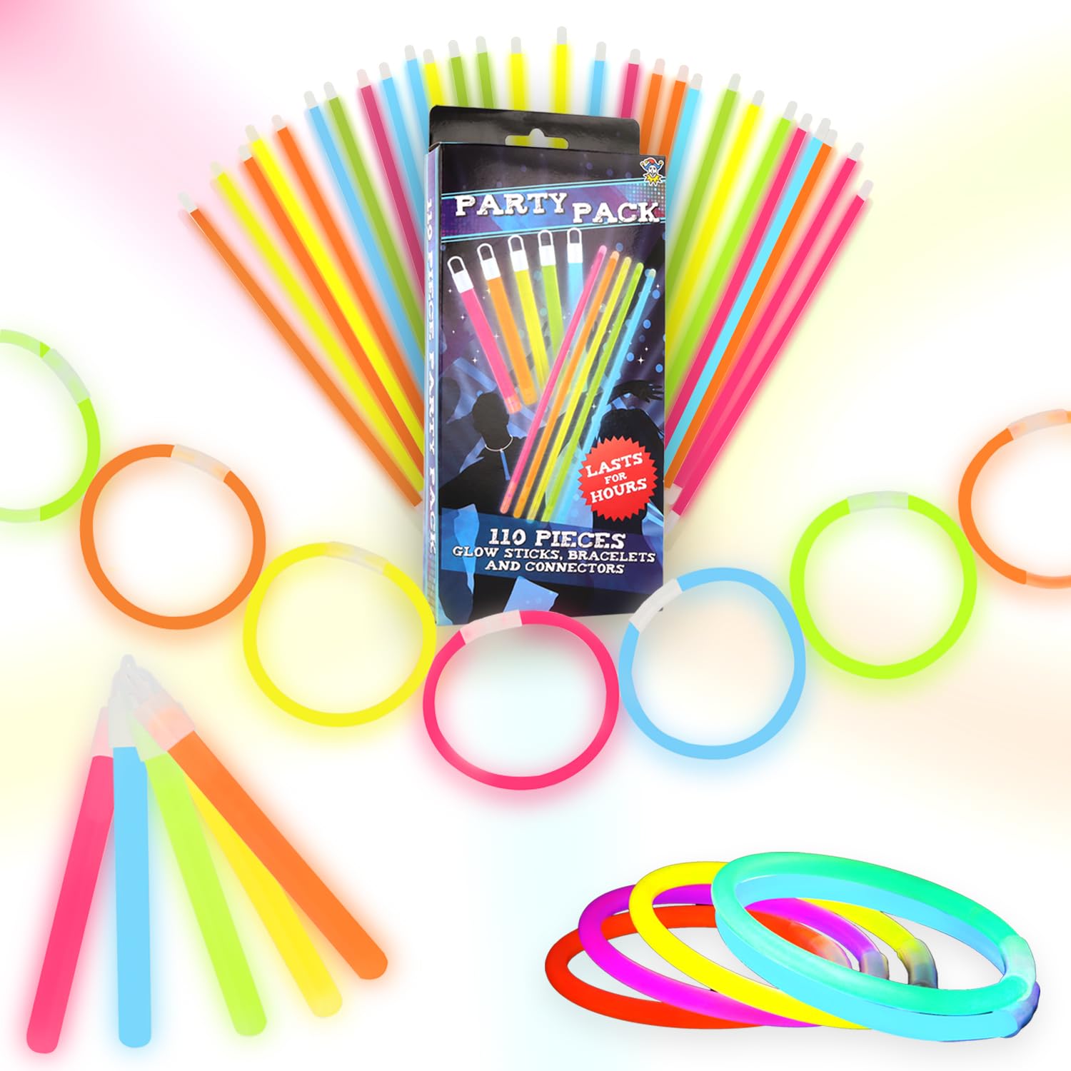 HENBRANDT Ultimate Glow Stick Party Pack 110 PCS - Image 2