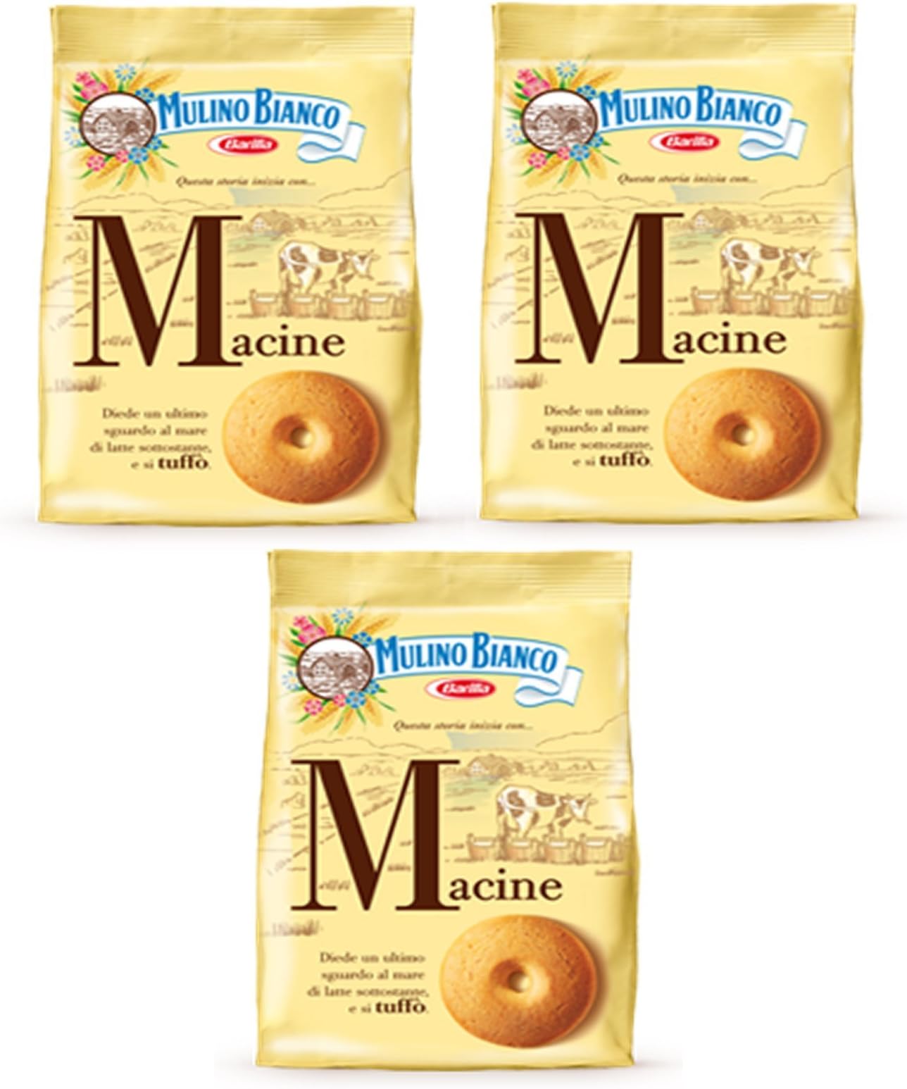 3X Mulino Bianco Macine Italian Biscuits Cookies 350g