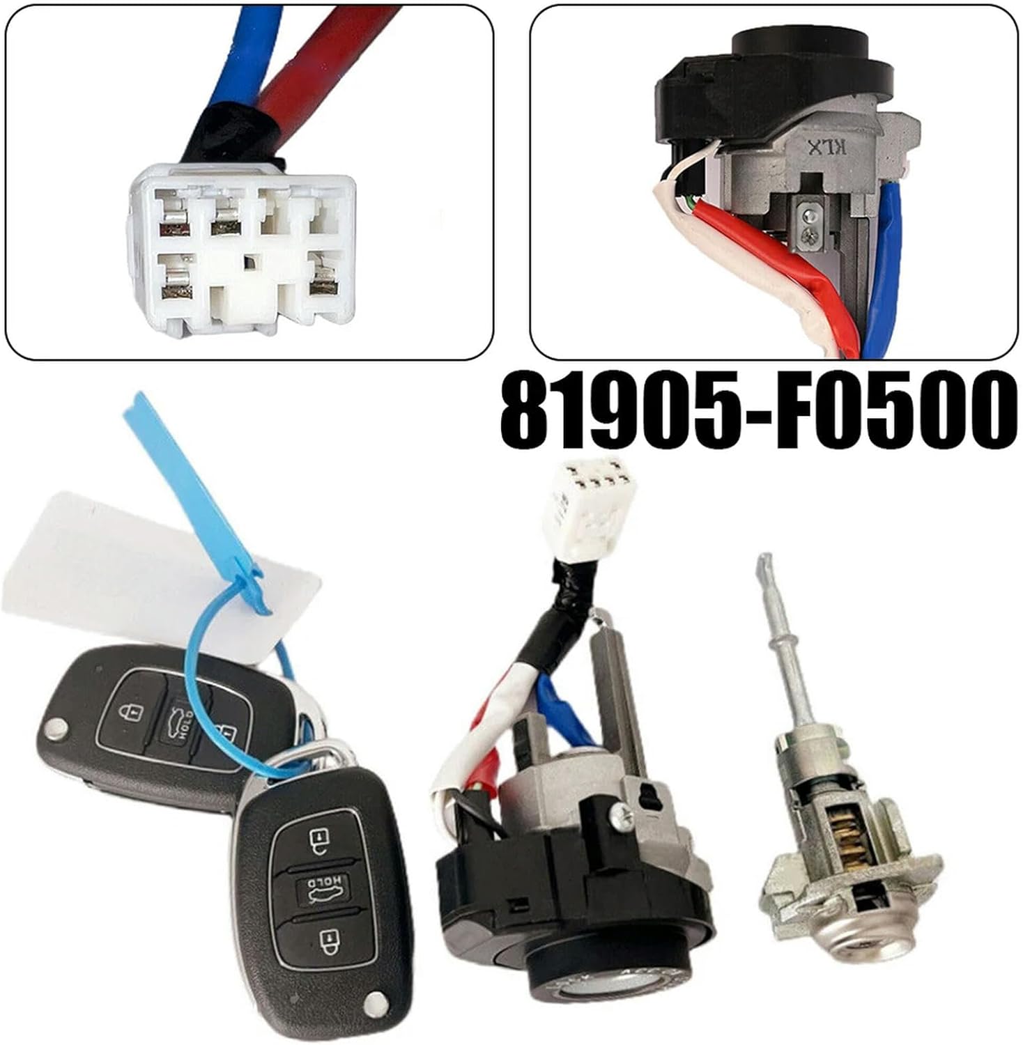 1pcs Car Door Lock Cylinder Key Ignition Start with 2keys Cylinder Door Lock-Key 81905-F0500 for Hyundai Elantra 2015-2020