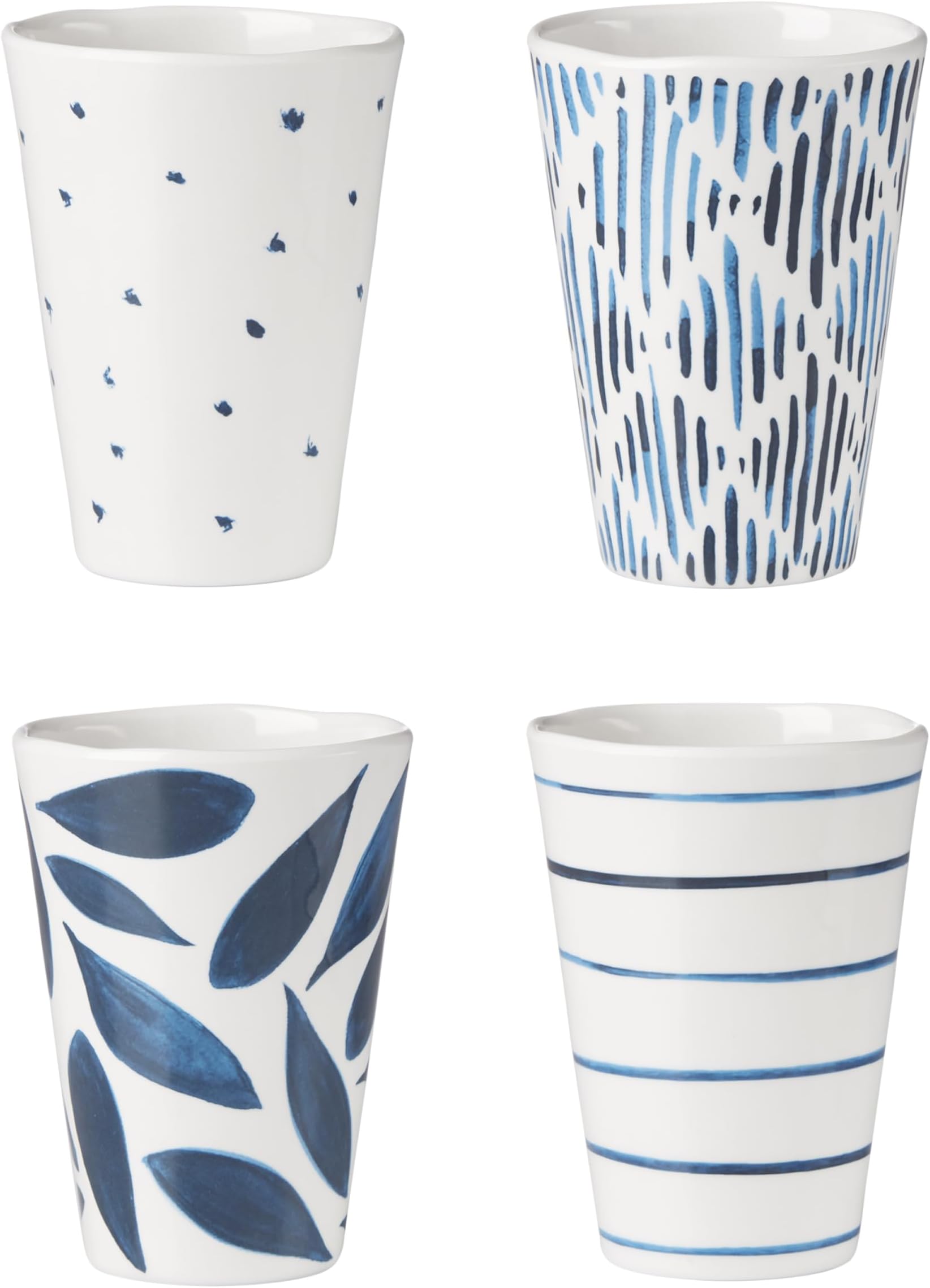 895240 Blue Bay Melamine Assorted Tumblers, Set of 4, Lightweight Melamine Material
