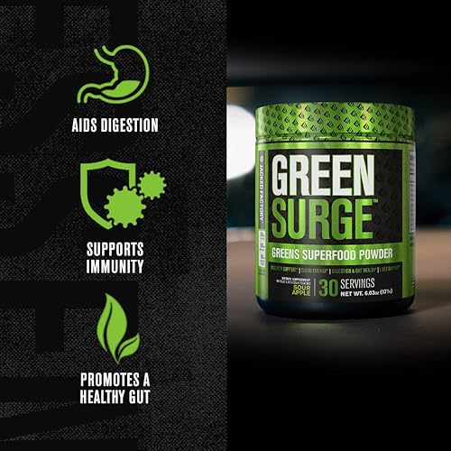 Miniatura 12 de Jacked Factory Green Surge Green Superfood Powder - Keto Friendly Greens Drink w/Spirulina, Wheat & Barley Grass, Organic Greens - Green Tea