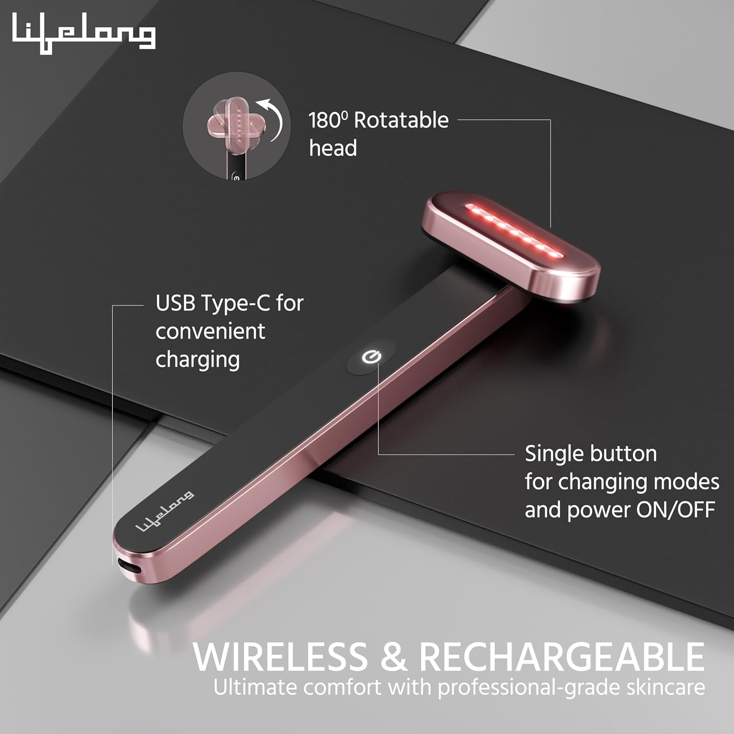 Life red light wrinkle remover - EMS microcraunt, LED rejuvenation therap Life red light wrinkle remover - EMS microcraunt, LED rejuvenation therap