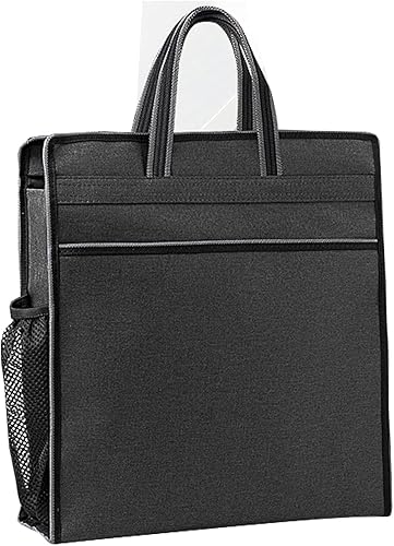 Miniatura 9 de Enyuwlcm Bolsa Oxford con cremallera para documentos con asa, bolsa de mano para llevar archivos de papel, libros, carpeta de archivos, paquete de 1