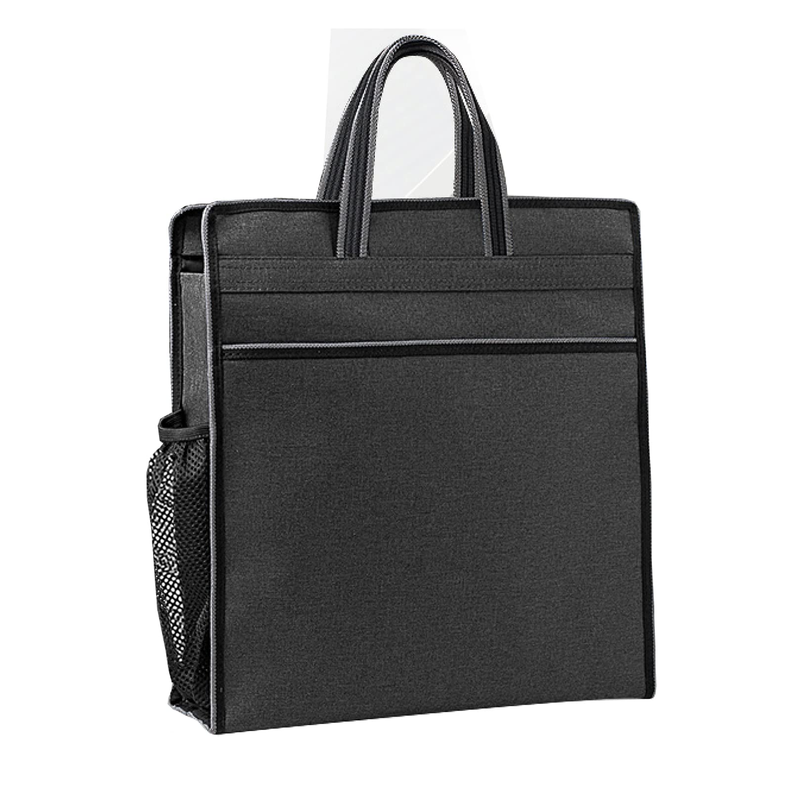 enyuwlcm Oxford Zippered Document Bag with Handle File Tote Bag Pouch for Carrying Paper Files Books Filing Folder 1 Pack (Black)