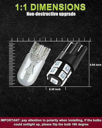 Miniatura 4 de 194 bombillas LED 6000K azul súper brillante 2835 chipsets W5W 168 2825 T10 bombillas interiores de coche para luz de matrícula, luz de cúpula, luz