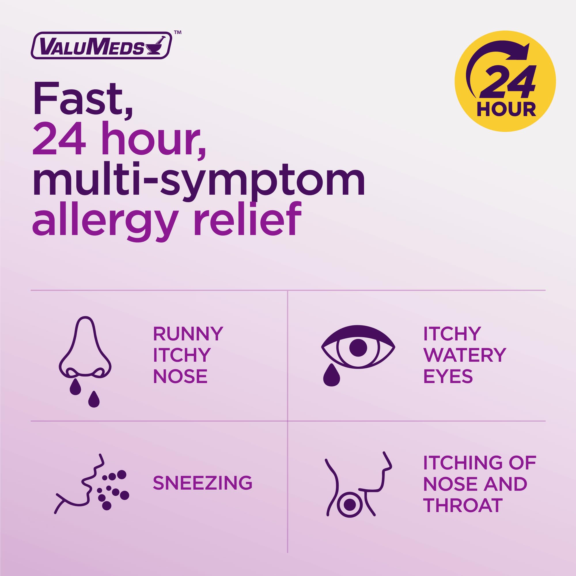 ValuMeds 24-Hour Allergy Relief Fexofenadine Hydrochloride 180mg | Non-Drowsy Antihistamine Generic Medicine for Allergies, Hay Fever, Itchy Eyes for Kids, Adults | Compare to Allegra (200-Count) — Amazon image 3