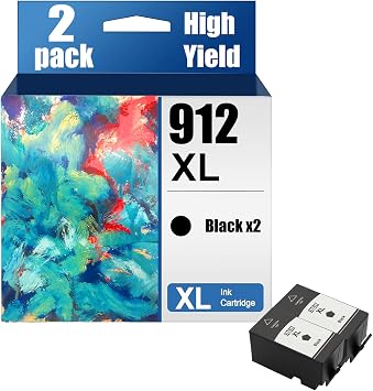 912XL Ink Cartridges Compatible for HP Officejet 8012 8014 8015 8017 Officejet Pro 8022 8023 8024 8025 Printer High Yield Replacement Refill Combo Pack, Black 2