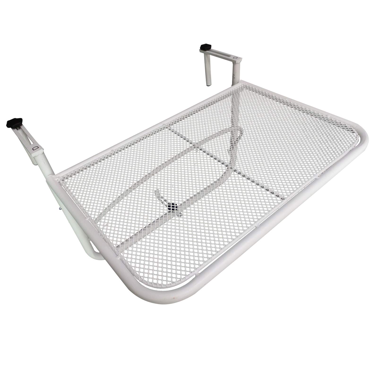 Outsunny Balkonhängetisch Klappbar – 4-fach Höhenverstellbar, Metall, Wetterfest, Für Geländer Bis 11 Cm, 60x40 Cm, Grau, 10 Kg Belastung