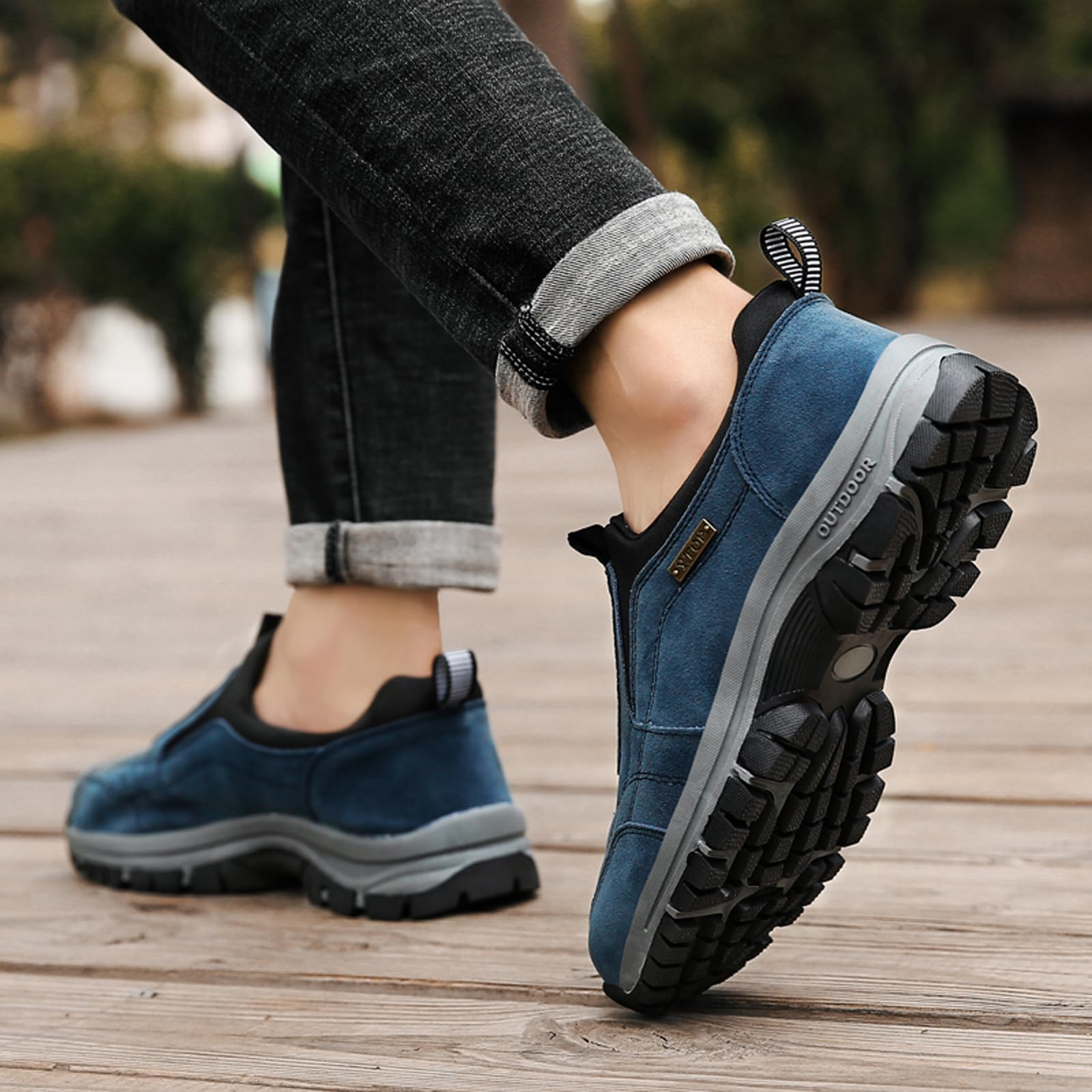 Chaussure de Marche Homme sans Lacets Baskets de randonnée en Plein air Chaussures de randonnée à Enfiler pour Homme Chaussures orthopédiques Chaussures légères pour Le Travail