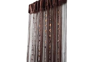 Ave Split Beaded Curtains for Windows in Elegant Coffee25 Design