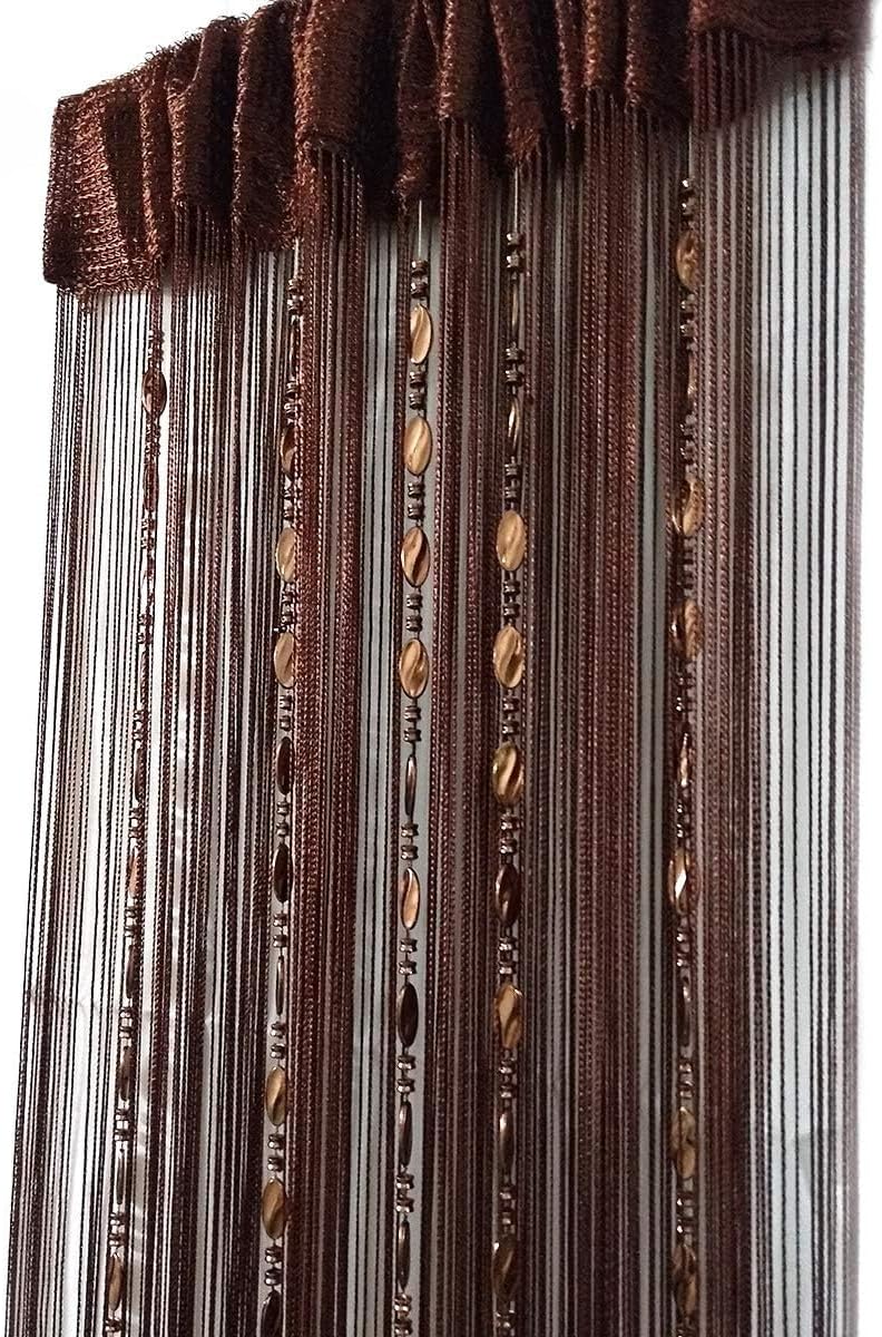 ave split 100cmX200cm Decorative Door String Curtain Beads Wall Panel Fringe Window Room Divider Blind for Wedding Coffee House Restaurant Parts Door Divider Beads Tassel Screen Decoration (coffee25)
