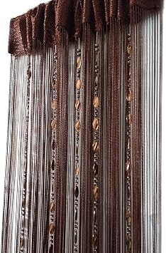ave split 100cmX200cm Decorative Door String Curtain Beads Wall Panel Fringe Window Room Divider Blind for Wedding Coffee House Restaurant Parts Door Divider Beads Tassel Screen Decoration coffee25