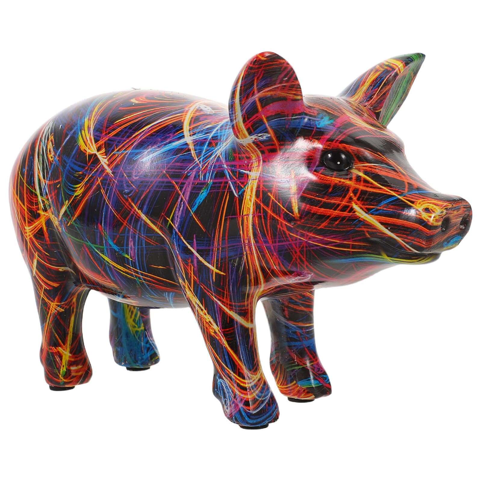 Toyvian Statua di Maiale Scultura Animale da Collezione in Resina Colorata e Decorativa per Mensole e Arredamento Casa, per Appassionati e Collezionisti