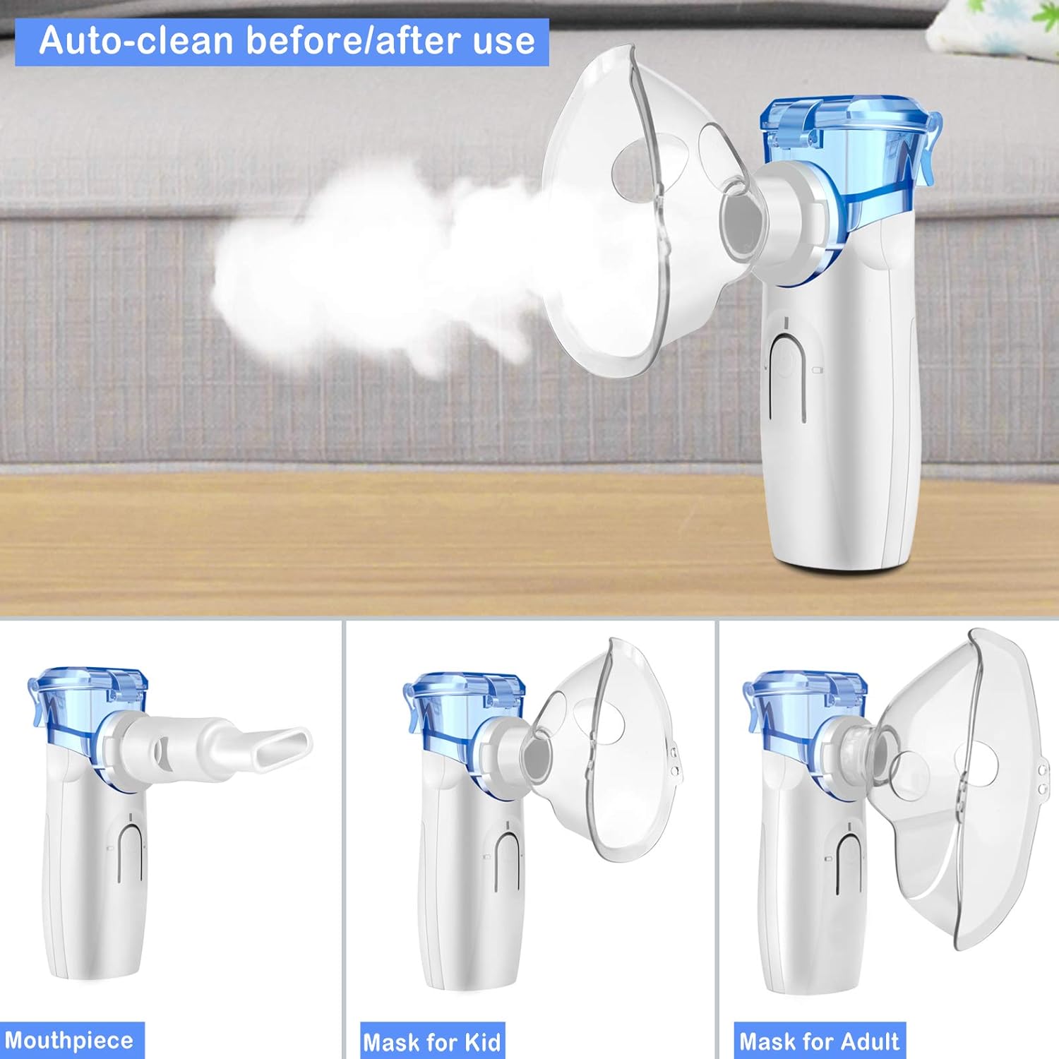 GIPIWYB Protable Nebulizer - Handheld Personal Asthma Inhaler - Mesh Nebulizer for Breathing Problems,Adults & Kids Travel Home Daily Use : Health & Household