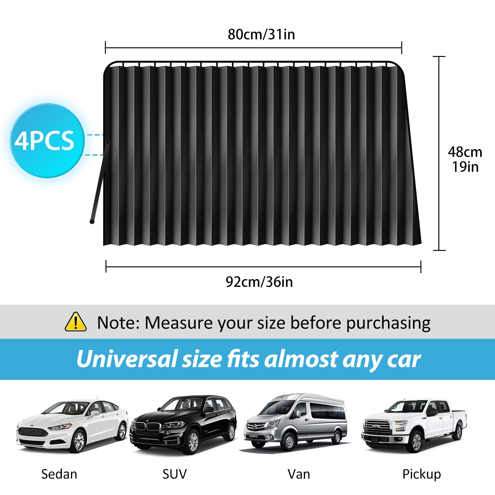 Magnetic Car Window Shade 4/mo - Finance ZATOOTO Car Side Window Shades - Black 2 Pcs Privacy Magnetic Blinds Curtains - Sun Shades Blackout Window Covers For Family Baby Sleeping Camping Accessories