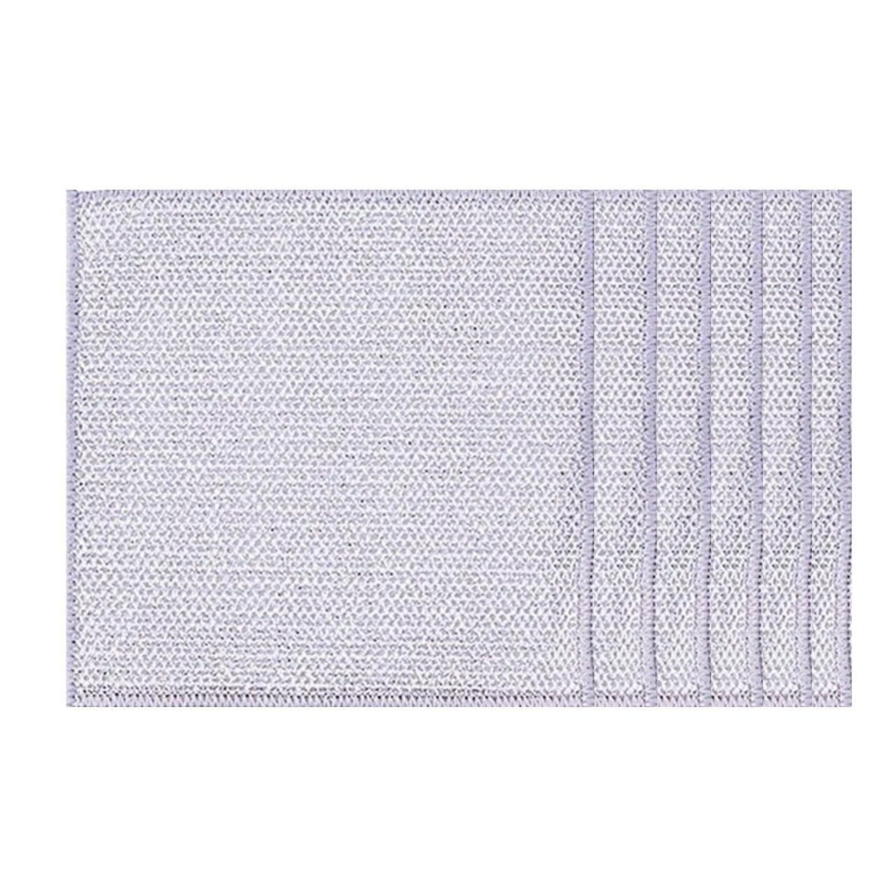 Multipurpose Non-Scratch Wire Dishwashing Rags (Single-Layer) Steel Wire Dish Cloth | Wire Dishwashing Rags-(Pack of 6)-image-40