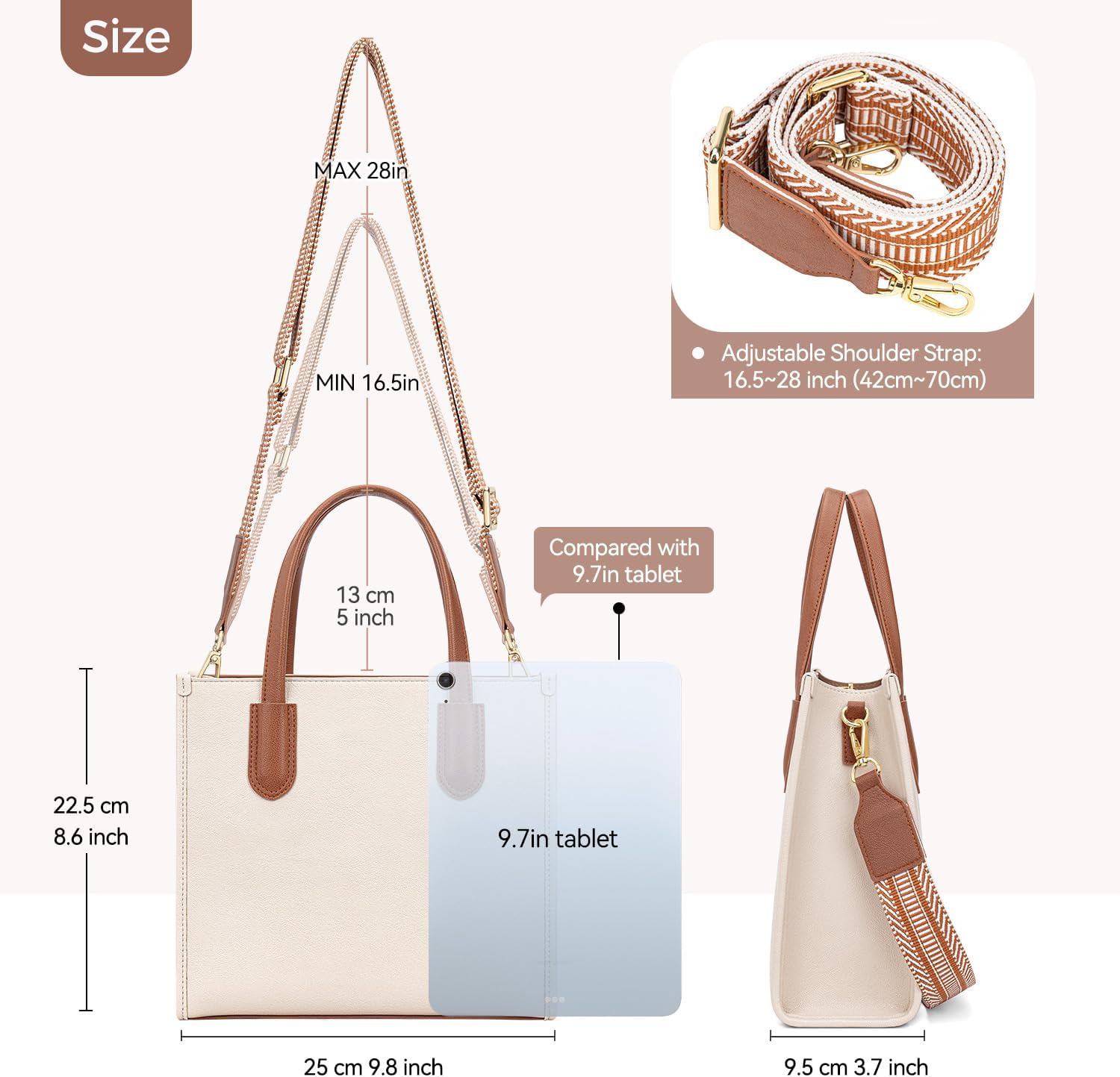 Peacocktion Purses and Handbags for Women Crossbody Top Handle Satchel Bags Tote Bag with Wide Strap for Ladies - Image 6