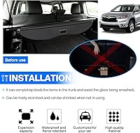 Vista 3 de Powerty Cubierta de Carga para Toyota Highlander 2014-2019 Accesorios, Cubierta de Maletero Retráctil Sombra Protectora de Maletero Cubierta