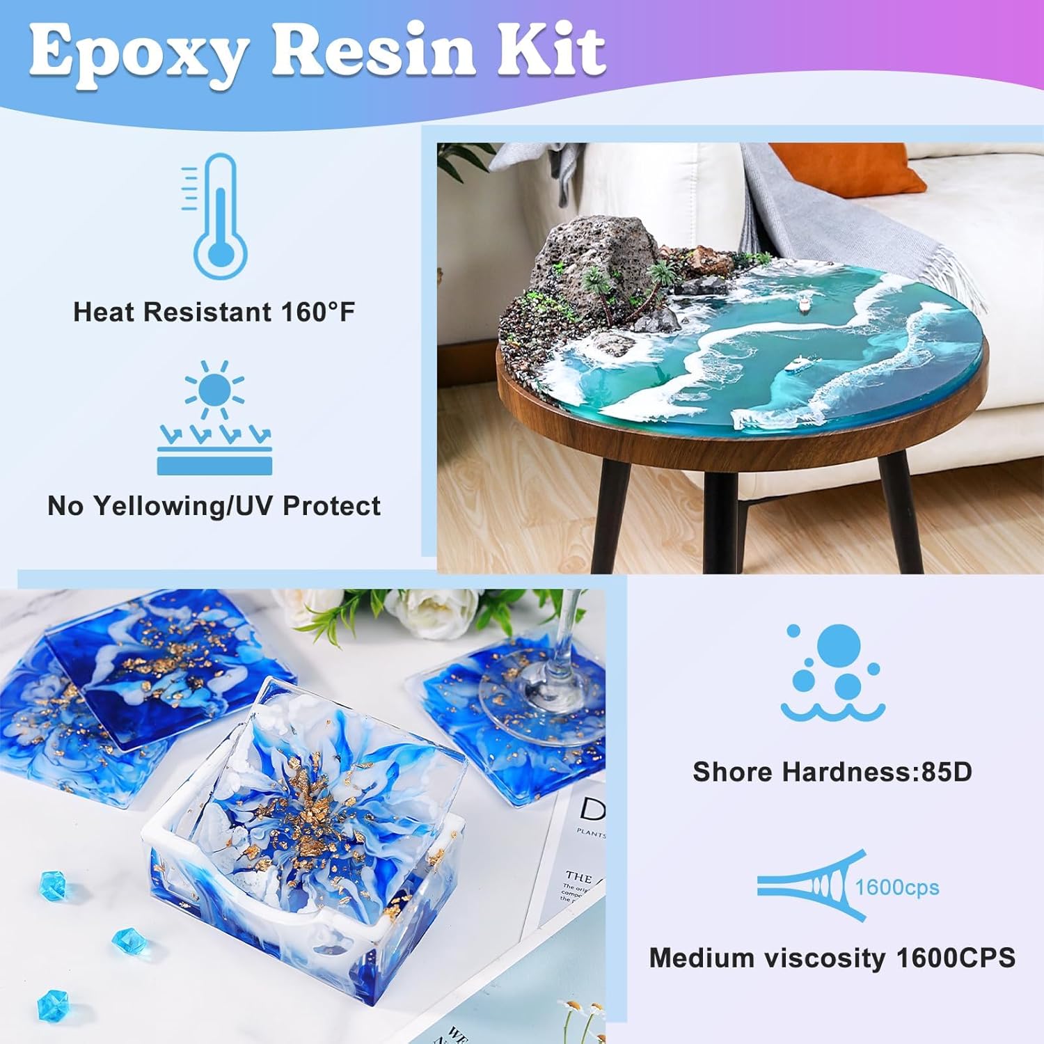 LET'S RESIN 1 Gallon Epoxy Resin Kit with Black Epoxy Resin Pigment Paste,100ml High Concentrated Epoxy Resin Color Pigment for Resin Art