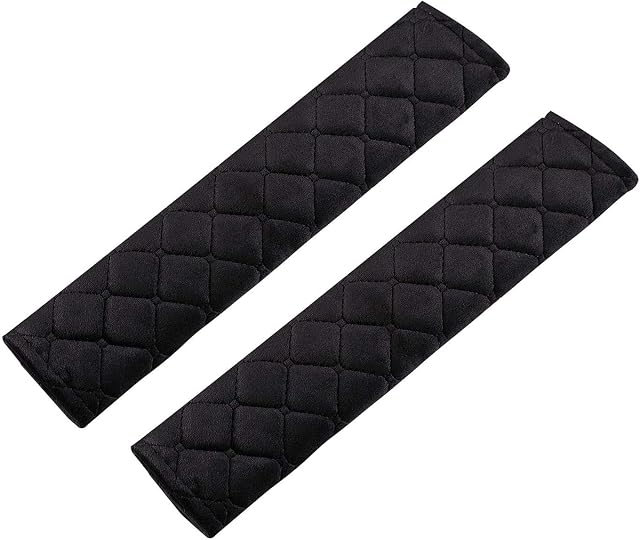 URAQT Car Seat Belt Pads, 2 Pack Harness Pads, Pram Strap Covers, Backpack Shoulder Pad, Multifunctional Seat Belt Pad Cover for Kids and Adults