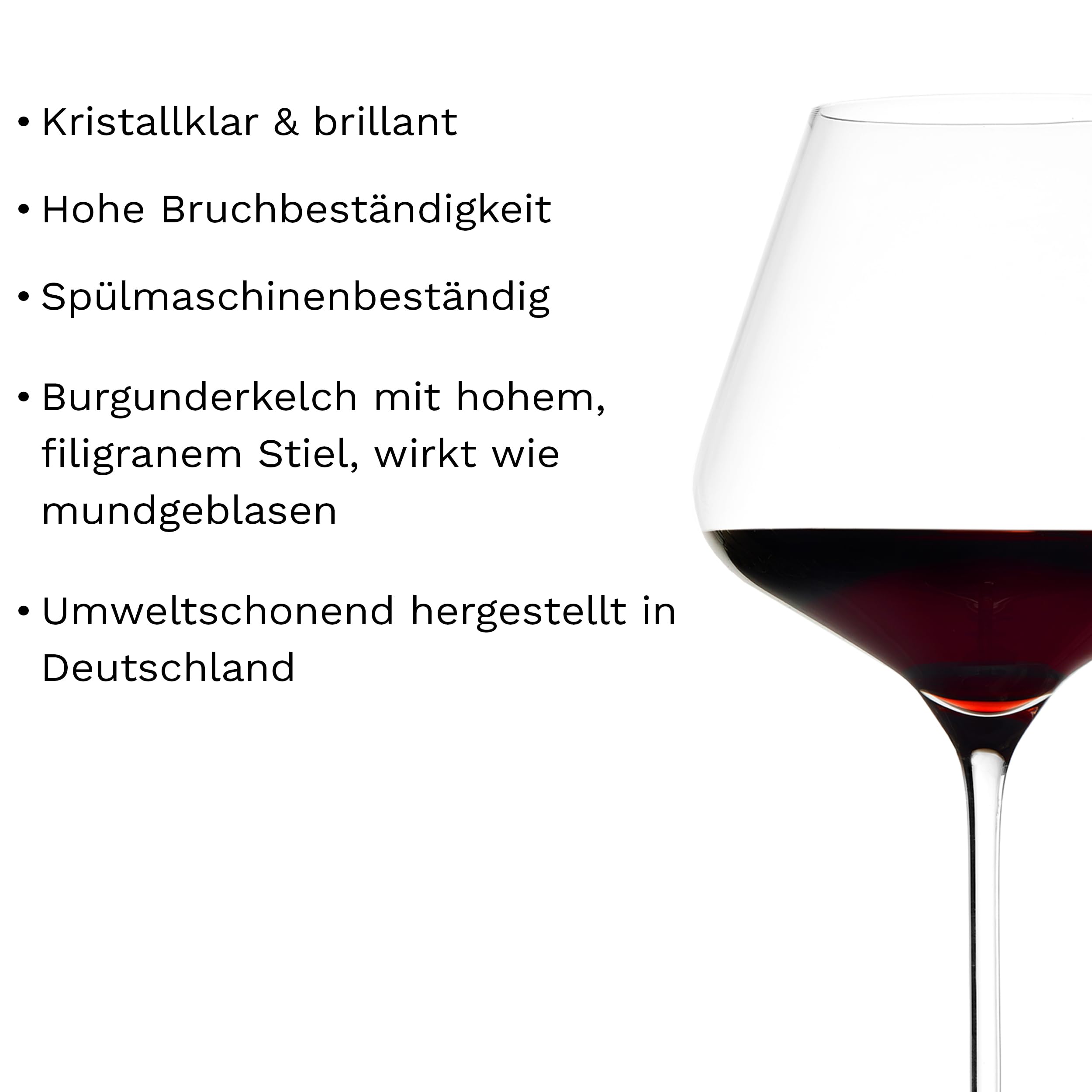 Stölzle Lausitz Burgundergläser Quatrophil 6er-Set – Elegante Rotweingläser ideal für Burgunder – Burgunderkelch aus Kristallglas für optimale Aromaentfaltung – Spülmaschinen- & Stoßfest – Bild 3