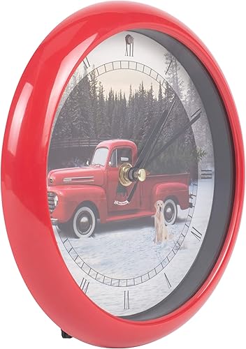 Miniatura 2 de Mark Feldstein & Associates El reloj rojo de villancico de Ford Truck juega 12 villancicos tradicionales