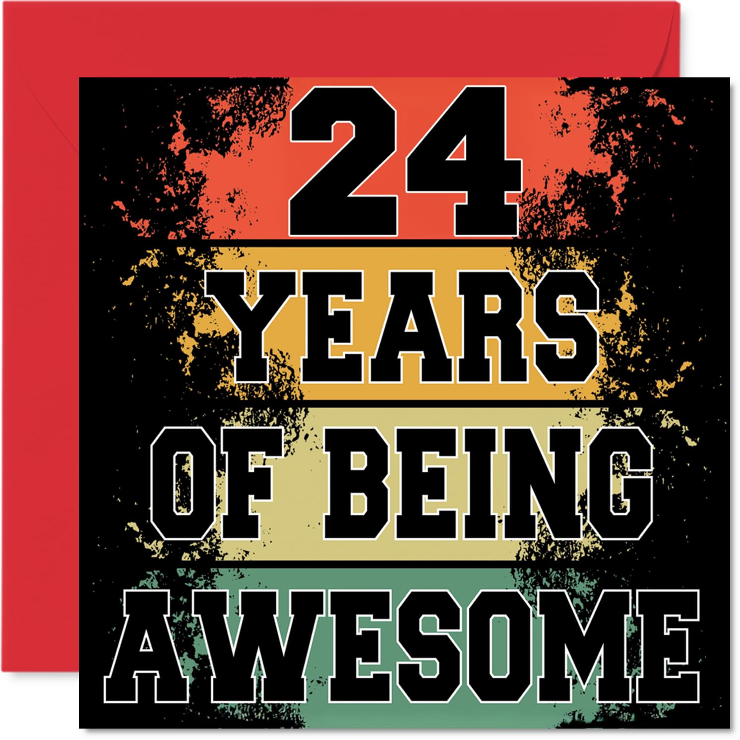 24th Birthday Cards for Men Women - Being Awesome - Happy Birthday Card for 24 Year Old Man Woman Brother Nephew Auntie Friend, 145mm Bday Greeting Cards