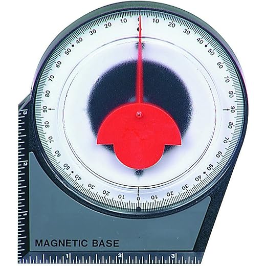 AASONS Slope Inclinometer Angle Finder Slope Protractor Tilt Level Meter Clinometer Gauge Measuring Gauging Tools Angle Locator (4 Inch, With Magnet Base)