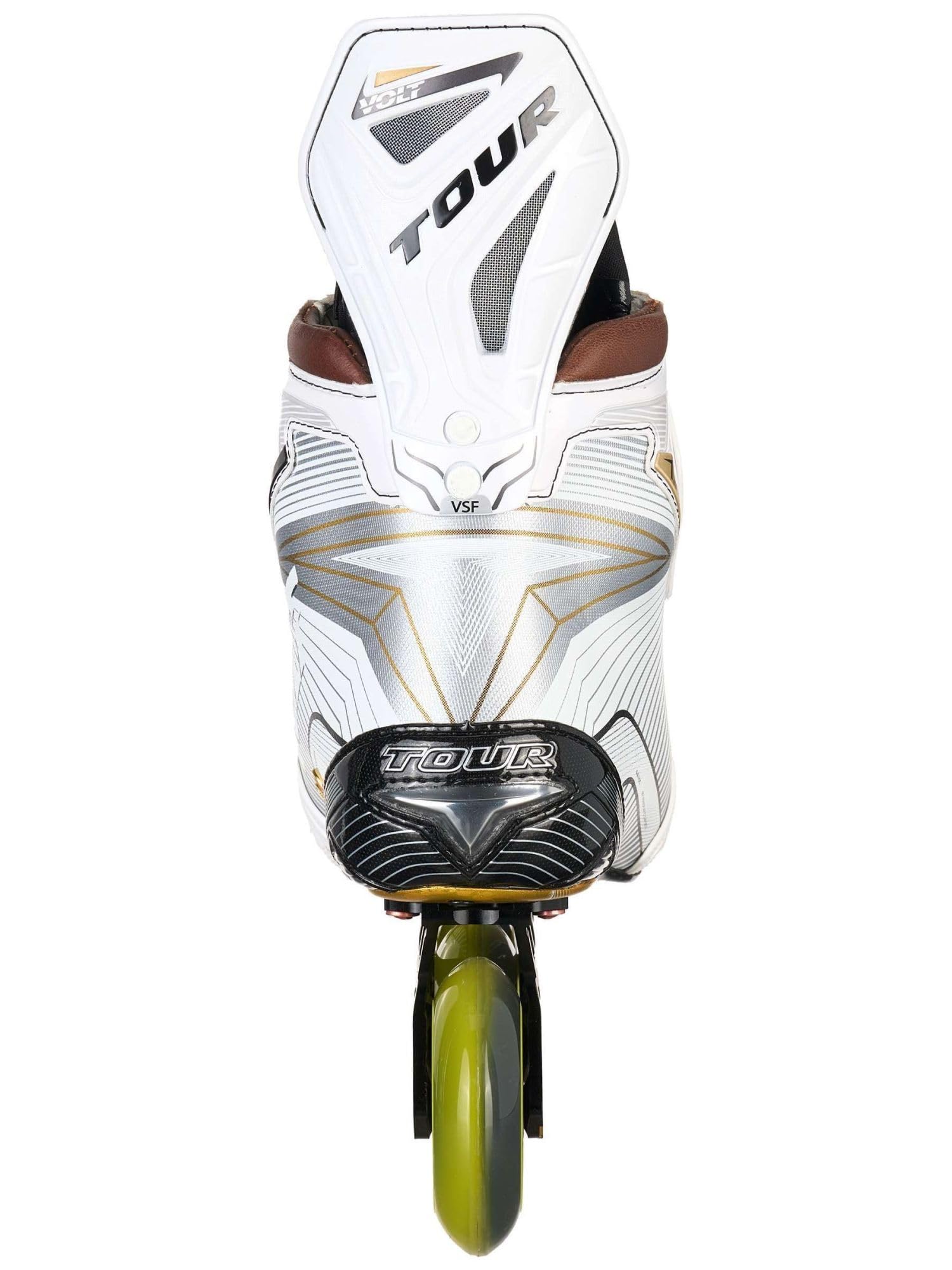 TOUR Rollhockey Schlittschuhe Volt Spitfire (Weiß/Gold, 9.5 = EU 45)