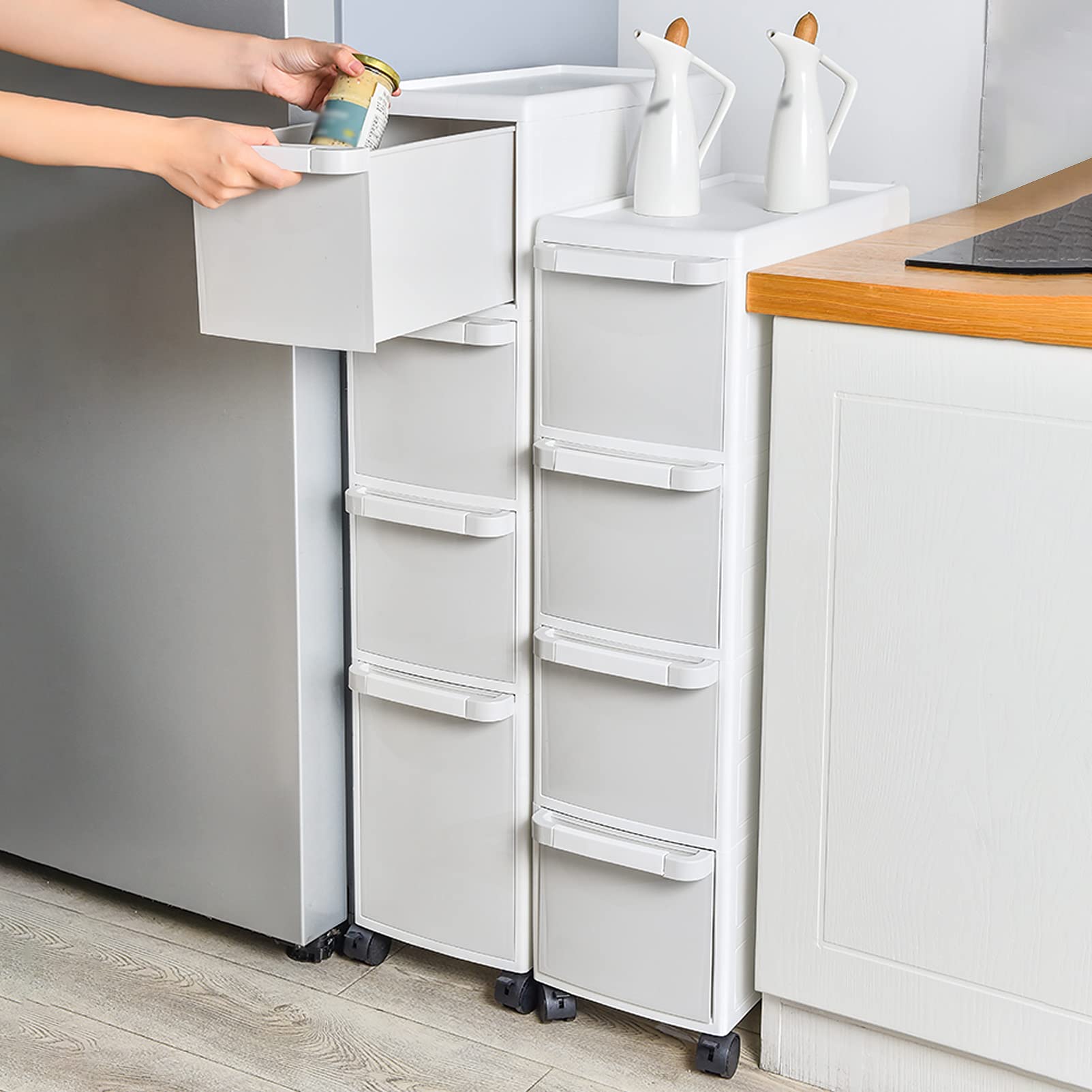 Armadietto da Pavimento ad Angolo Piccolo per Il Bagno, Organizer per lavabo da Bagno Stretto con cassetti e rotelle, armadietto portaoggetti per Carta igienica