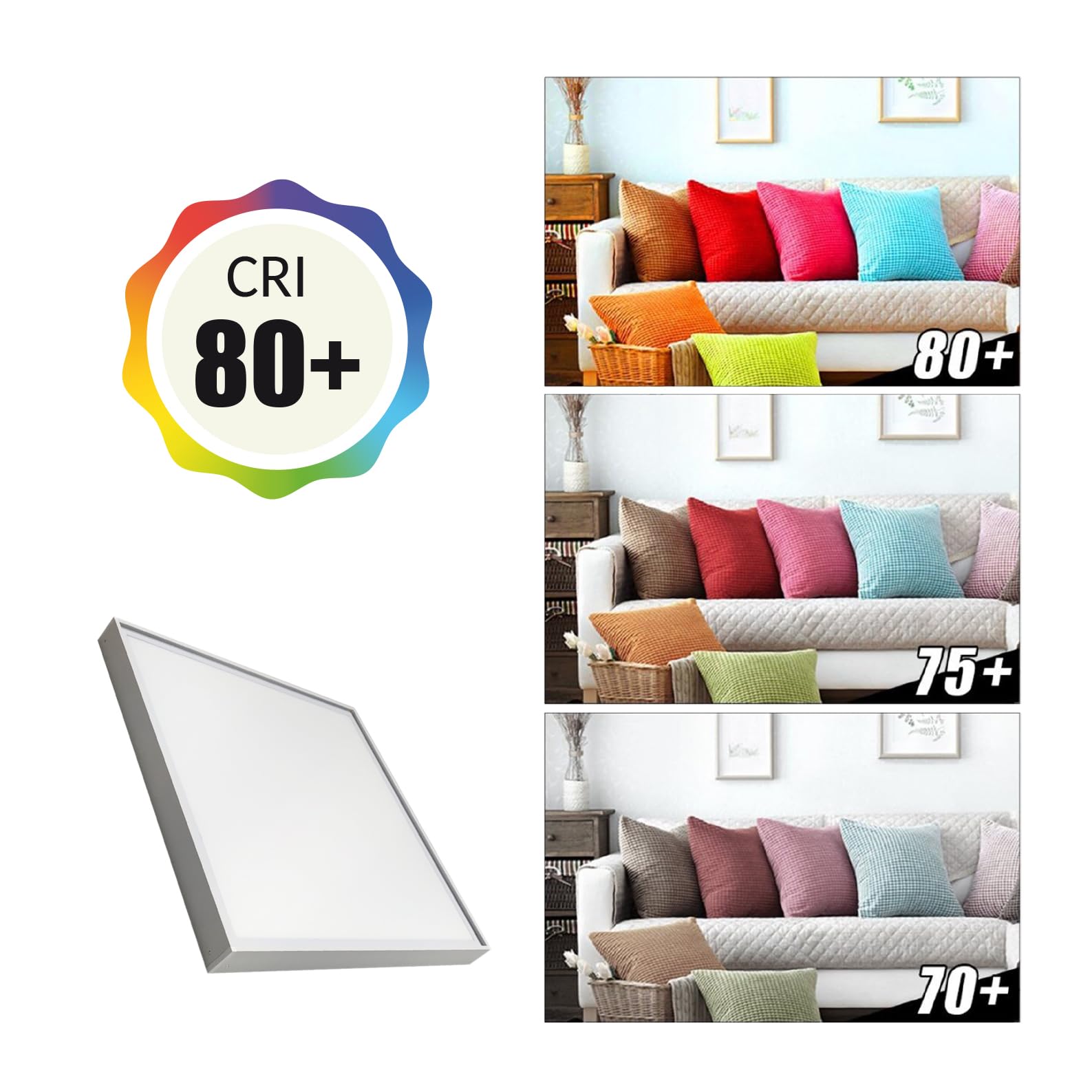 LED ATOMANT Lot de 8 Panneaux LED 60x60cm 48W CCT 5000 Lumens