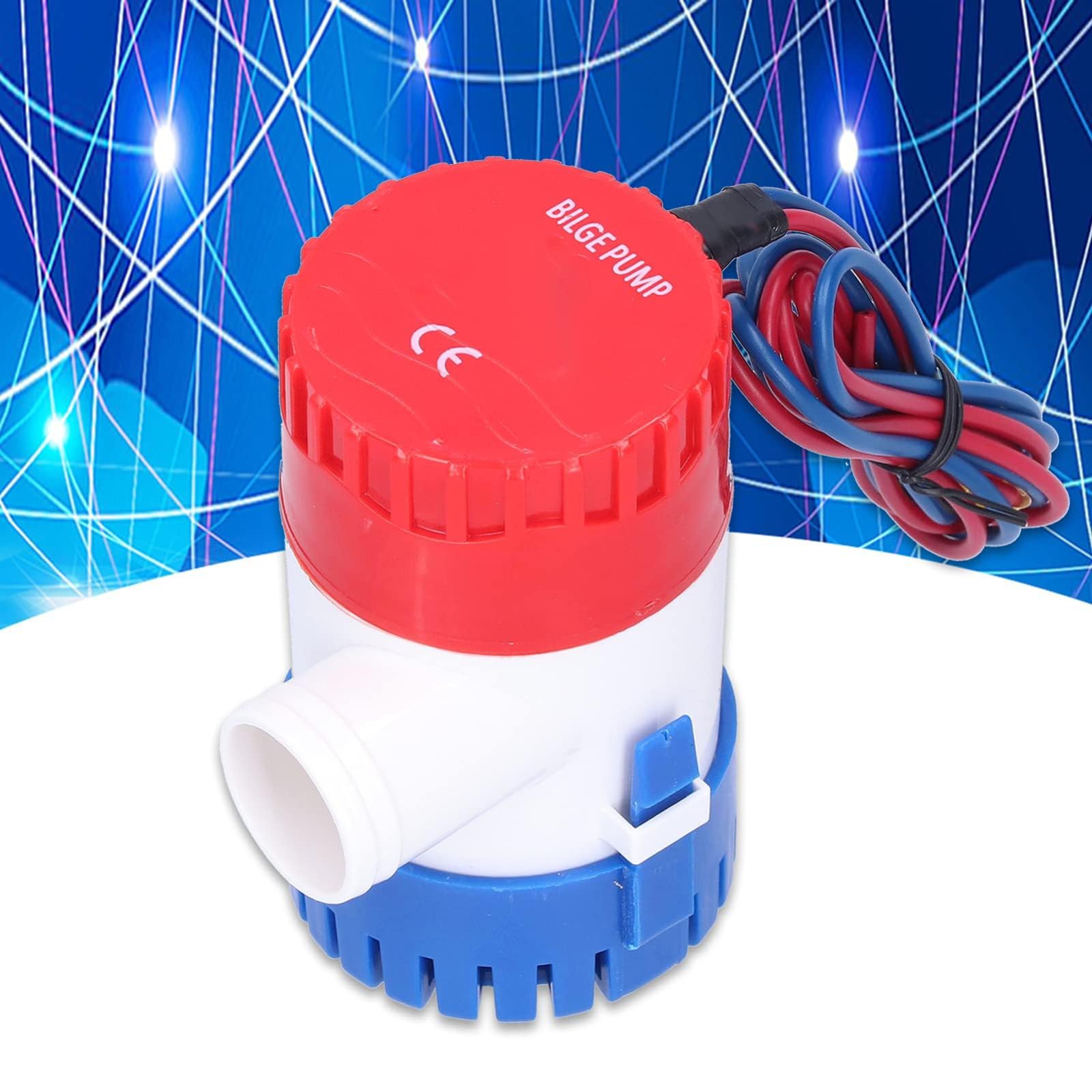 Bilgepumpe, Automatische Bilgenwasserpumpe, Marine Grade Tauchpumpe DC Semiautomatischer Schalter Elektrische Kleine Pumpe für den Abfluss Liefern Strom(DC24V 350 gph)
