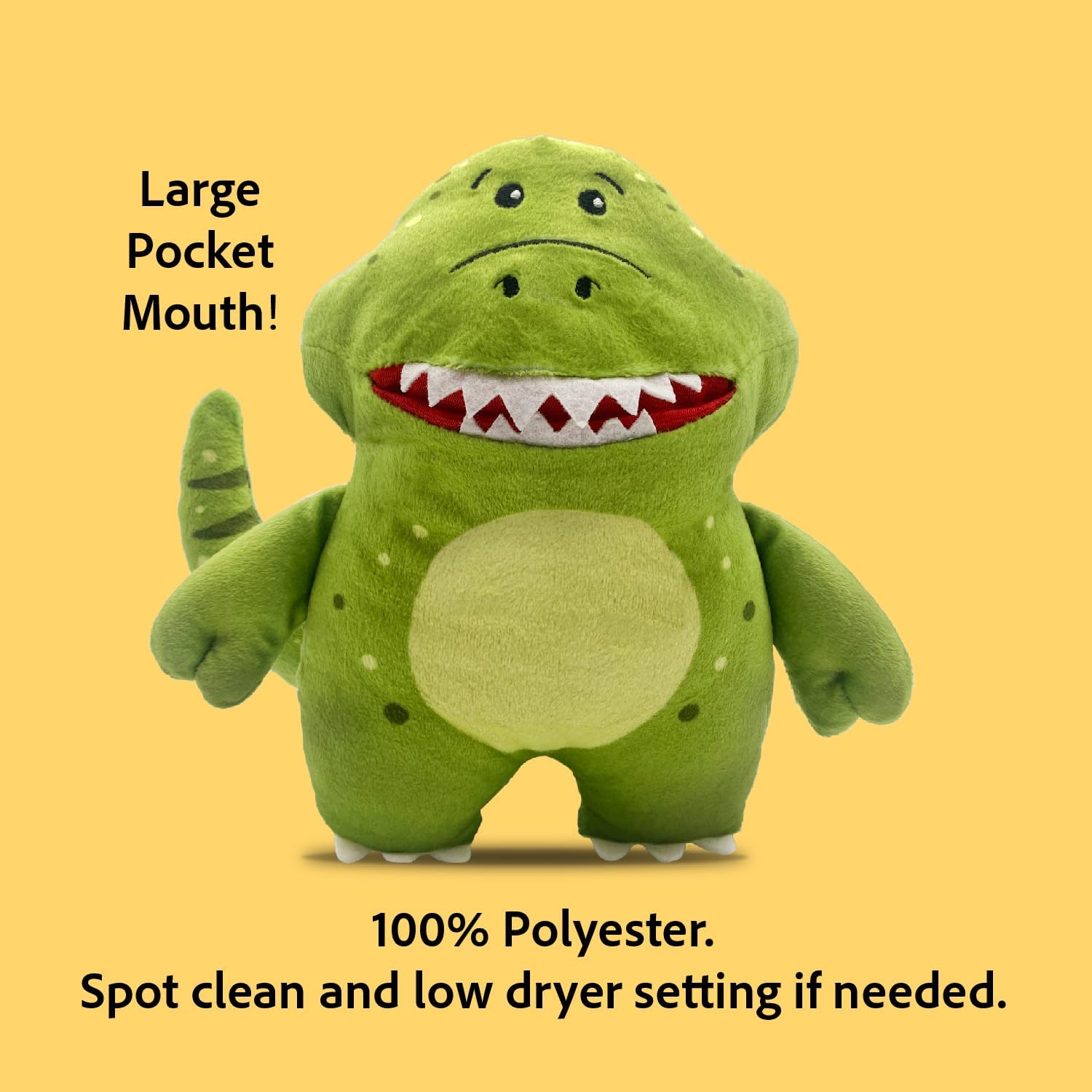 The Tooth Brigade Tooth Fairy Pillow | Stuffed Plush with Large Pocket Mouth for Lost Teeth, Treasures, Prizes - Fun and Interactive Plush, Perfect Kids, Boys, & Girls Gift (Rebel Dinosaur)