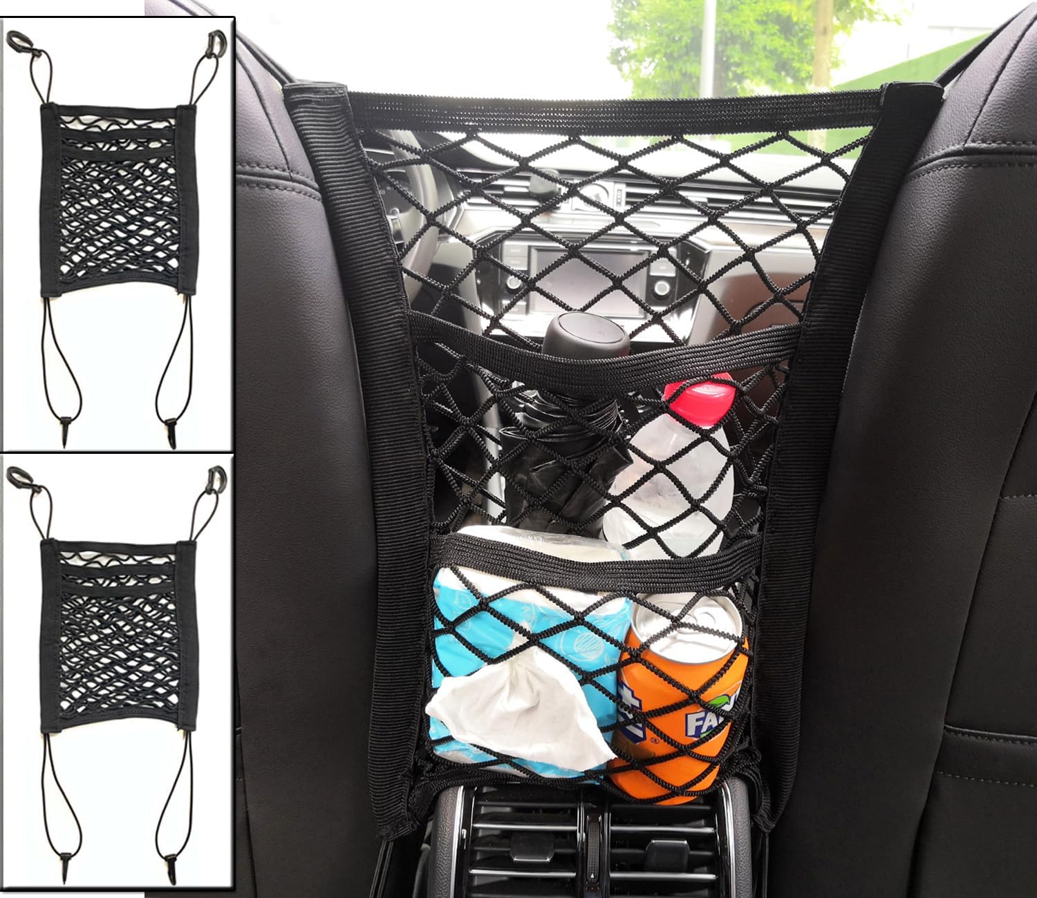 Car Seat Back Net Bag, 3Layer Car Mesh Organizer, Cargo
