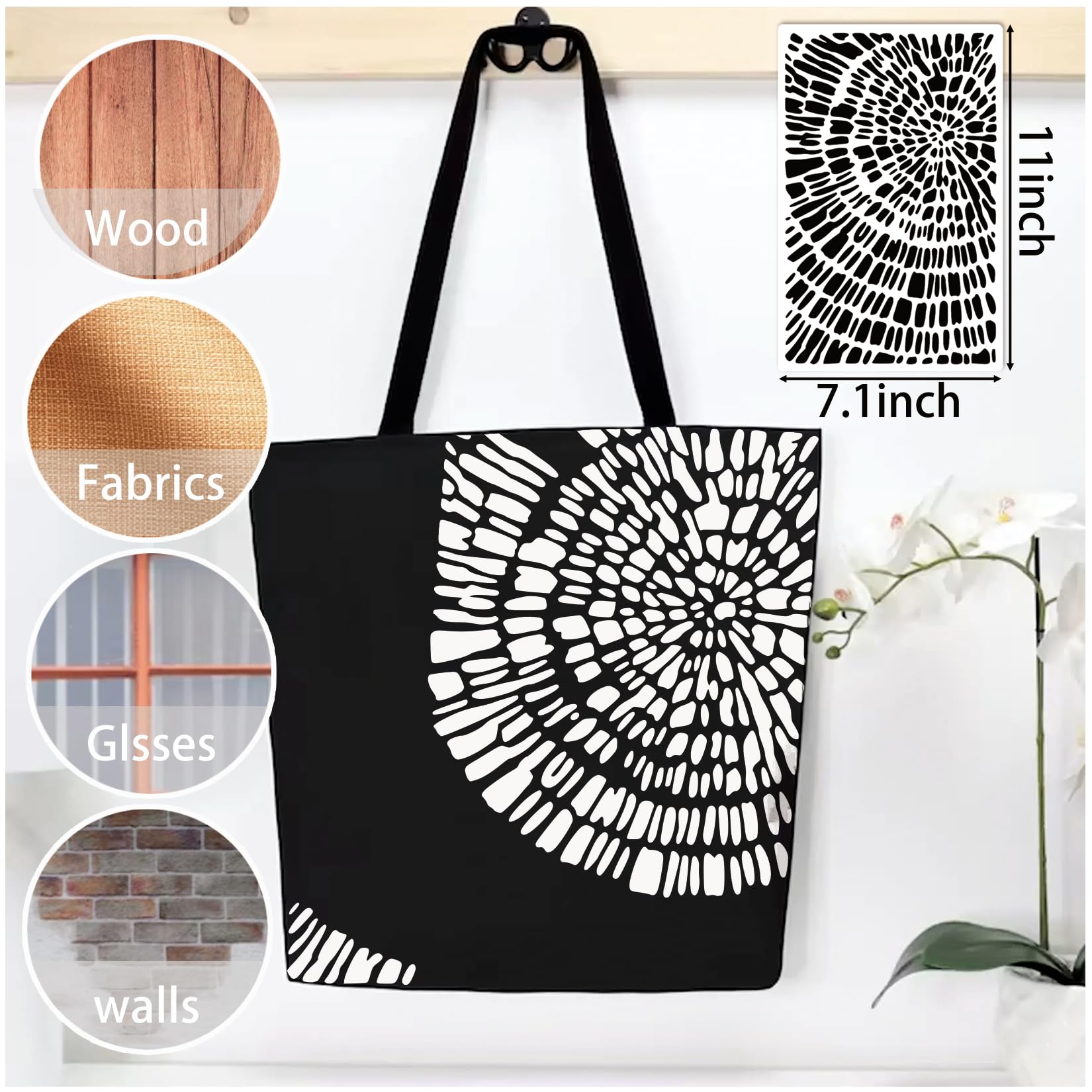 8 plantillas de ladrillo con textura geométrica abstracta para pintar vetas de madera, plantillas mixtas de mármol agrietado, pintura en aerosol, plantillas de capas para muebles, manualidades