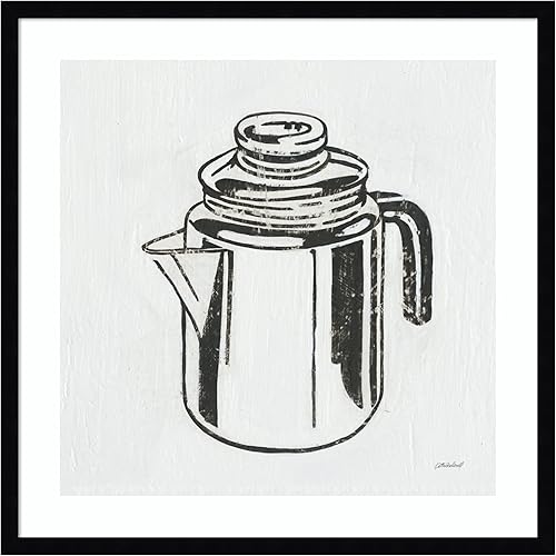 Miniatura 16 de Amanti Art Lienzo decorativo para pared enmarcado de 24 x 24 pulgadas, cafetera retro (cocina) por Kathrine Lovell, arte de pared de cocina, Búho