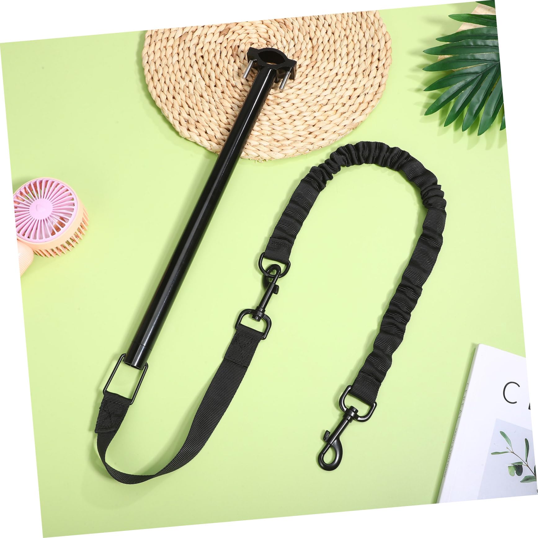 POPETPOP Guinzaglio per Cani da Bicicletta Nero Oxford Lega, Design Ergonomico e Allunga Area Attività, per Cani Piccoli e Medi in Attività Outdoor