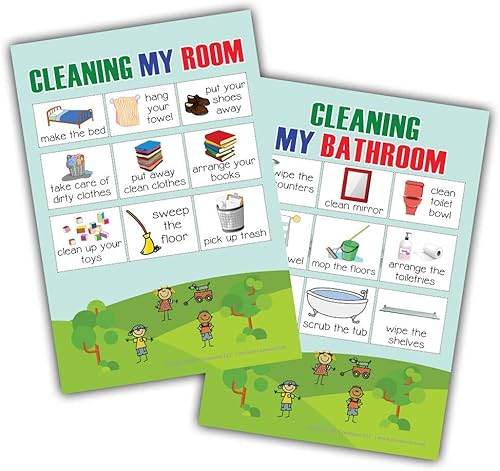 Miniatura 4 de Creanoso Carteles educativos de rutinas diarias (paquete de 12)  Ideas de regalos de diseño para niños y niñas  Actividades divertidas  Set de