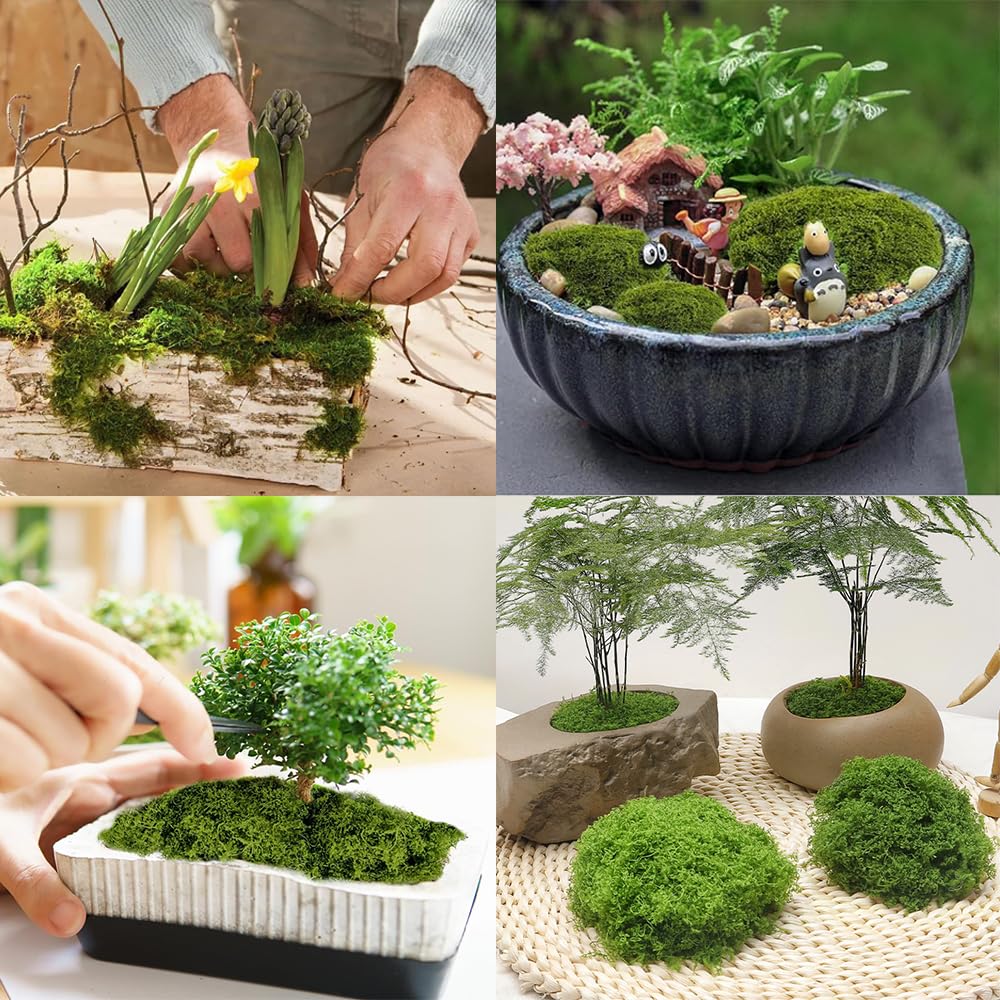 SWTYExt Mousse Artificielle 160g Mousse Stabilisée Mousse Artificielle Decoration Vert Clair Mousse Verte Mousse Terrarium Pour Aquarium Couronnes De Mousse Mariages Décoration De La Maison