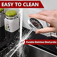 Vista 8 de Termómetro de carne – Termómetro de lectura instantánea para alimentos con sonda de acero inoxidable de 5.5 pulgadas para cocinar, bistec, pan