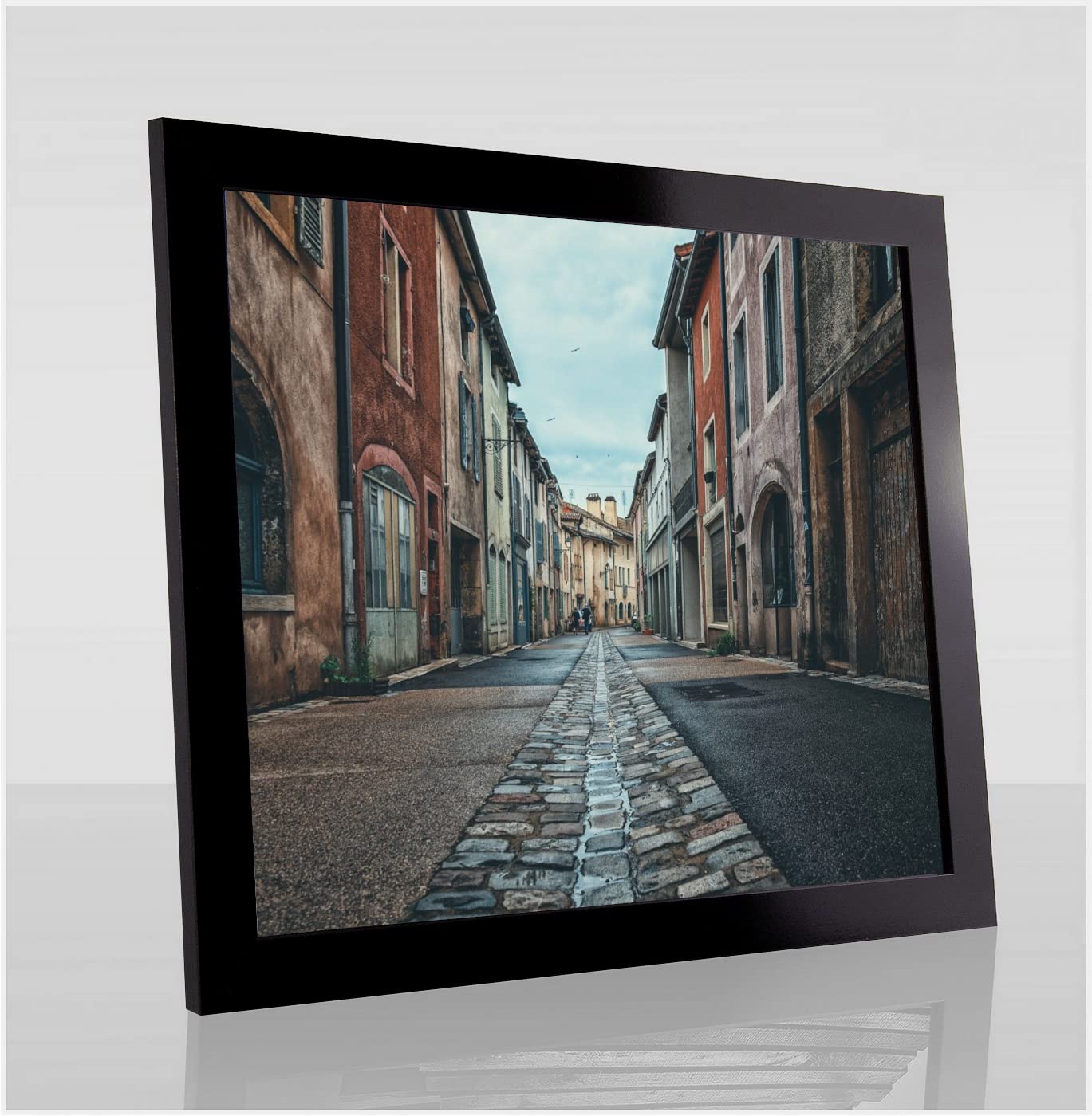Cadre photo Orion Deluxe 56x56 cm noir brillant avec grand fond blanc épuré