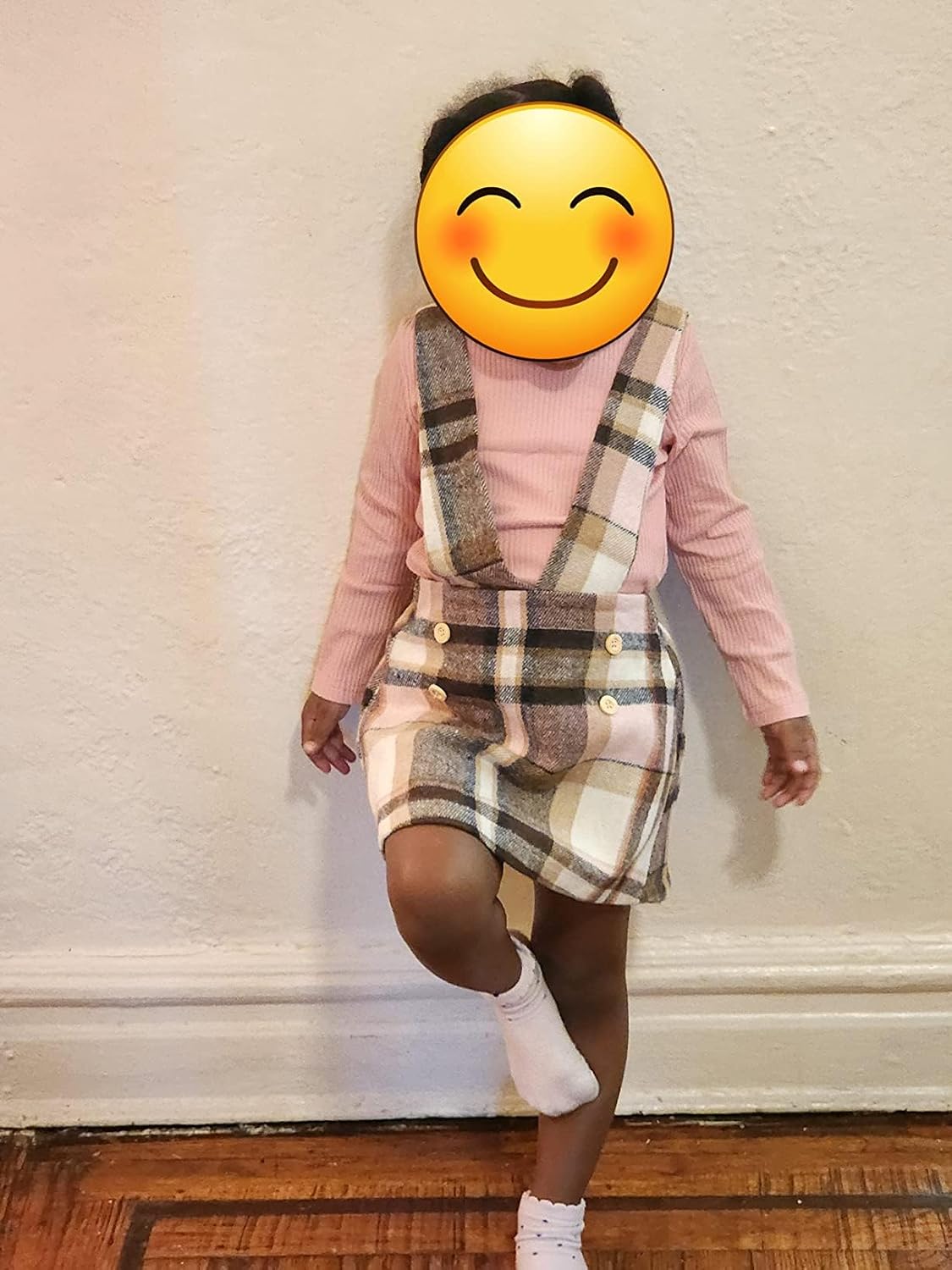 Madjtlqy Baby Girls Fall Winter Outfit Sets Ribbed Long Sleeve Pullover Tops + Plaid Suspender Skirt 12 18 24M 2T 3T 4T 5T