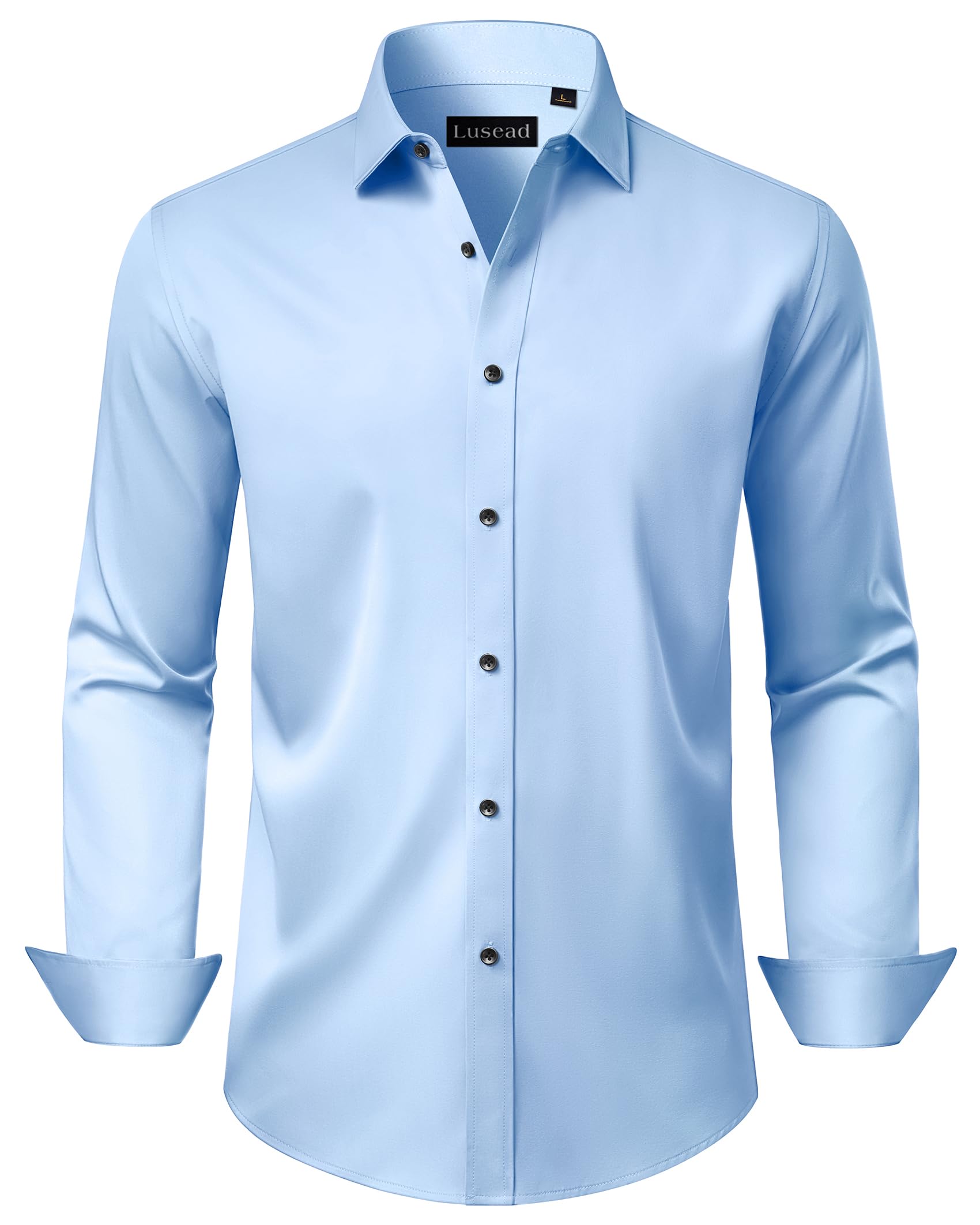 Men's Dress Shirts Long Sleeve Stretch Wrinkle Free Wedding Formal Business Button Down Shirt