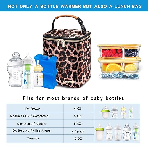 Miniatura 10 de Bolsa enfriadora de leche materna con bolsa de hielo para 4 biberones de hasta 9 onzas, bolsa para biberones ideal para madres lactantes, guardería,