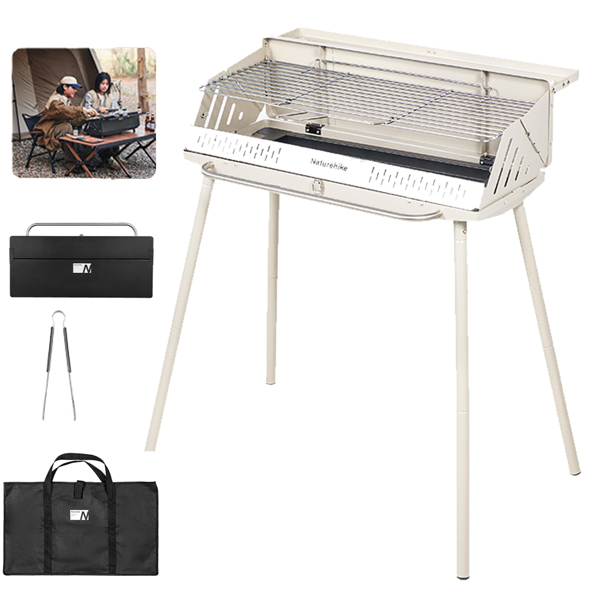 Amazon | Naturehike バーベキューコンロ 高さ調整可能 5-10人用