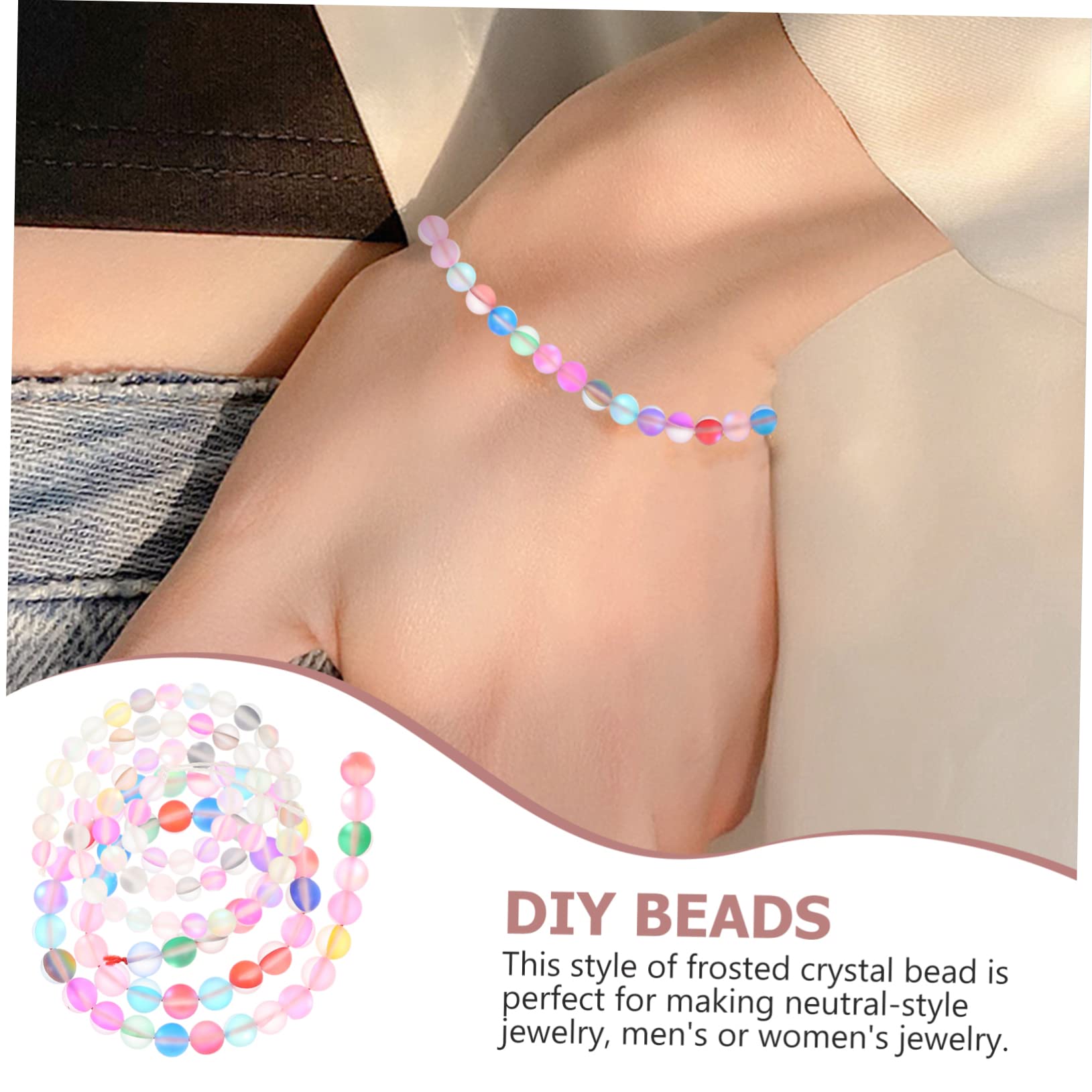 NUOBESTY Abalorios De Cristal Luminiscentes Para Manualidades Cadenas De Perlas Sueltas Para De Joyería y Accesorios De Moda