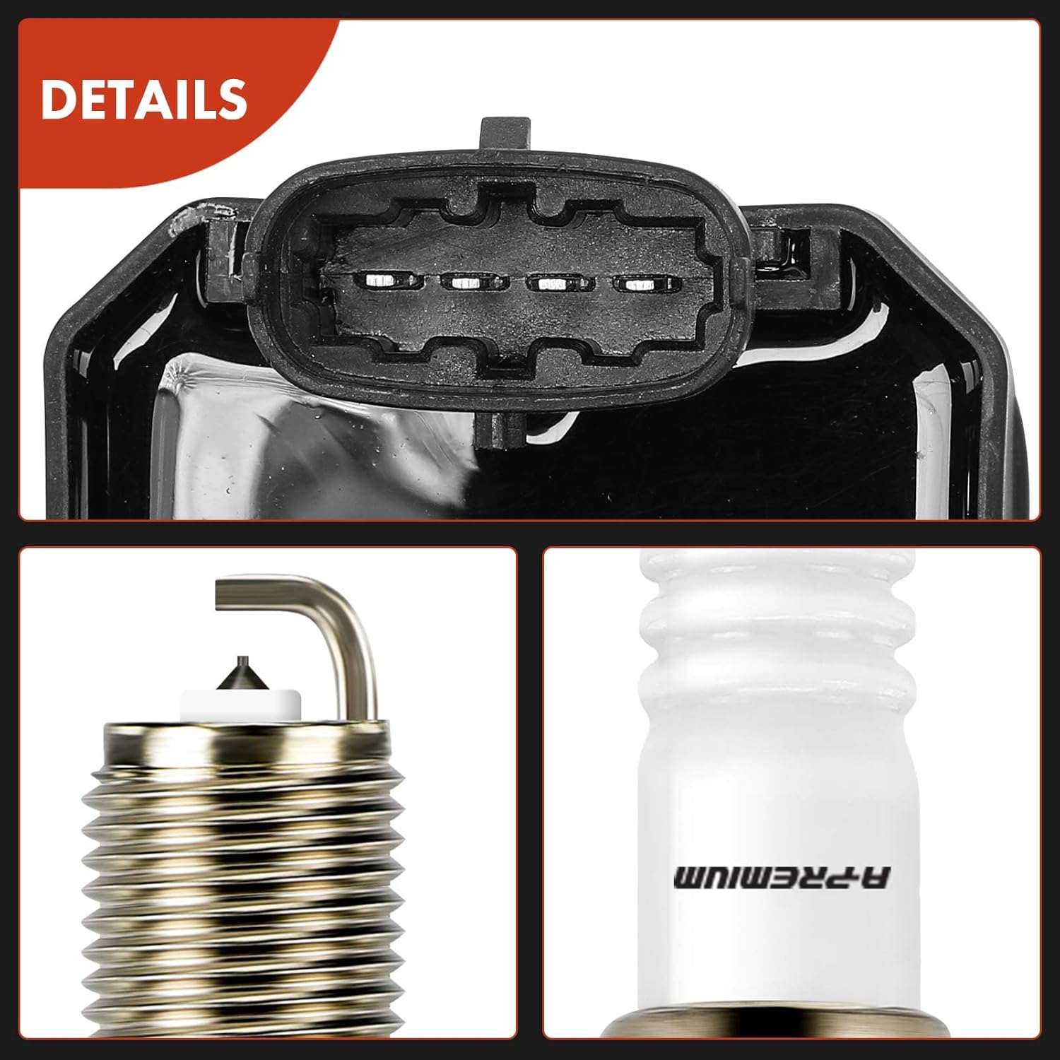 A-Premium 1x Ignition Coil Pack and 6x Iridium Spark Plugs Compatible with Cadillac Catera 1997-1998, 3.0L, Replace# 1208075, 90541062