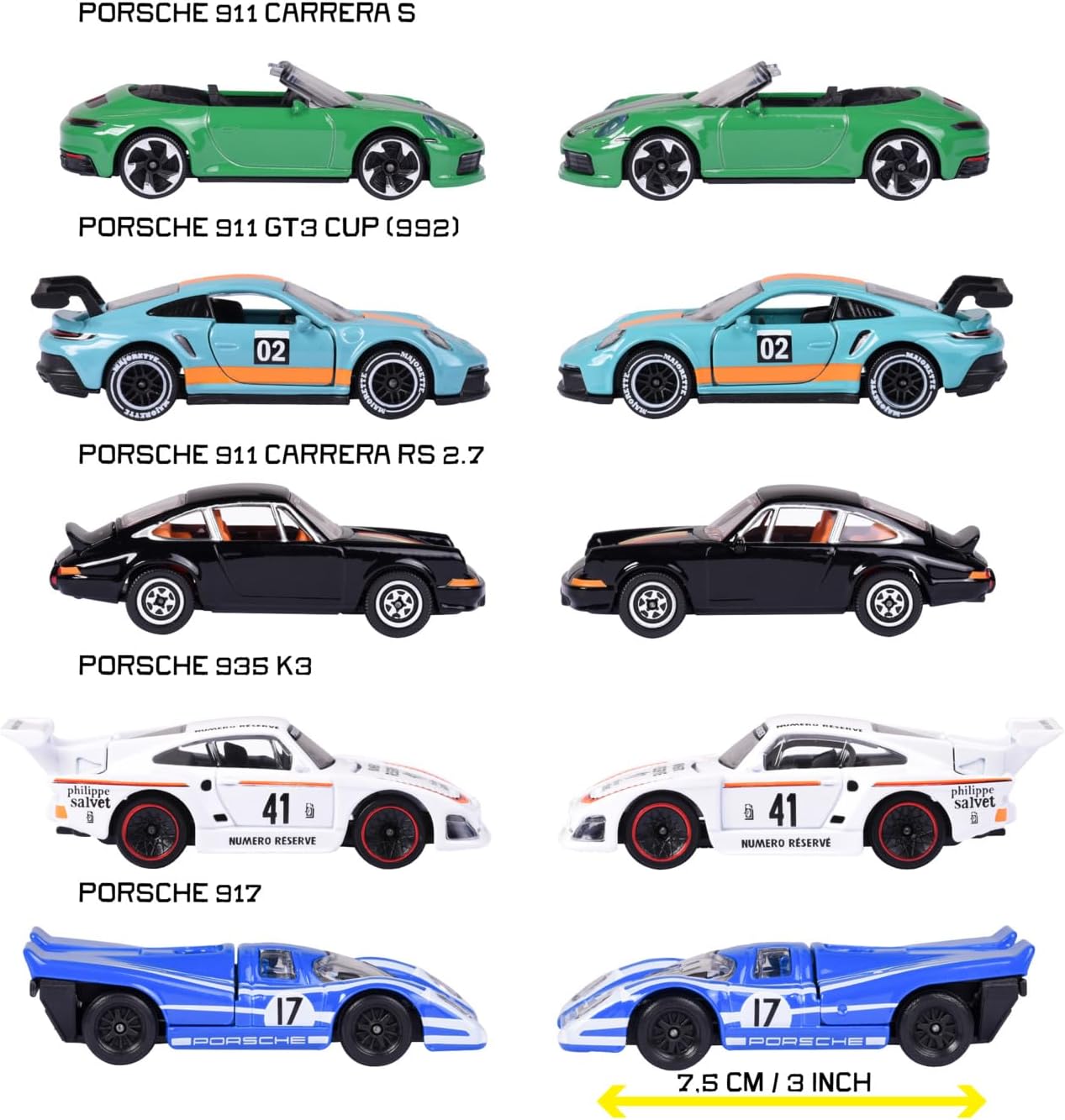 1/64 Majorette GIFTPACK 5 Cars Porsche