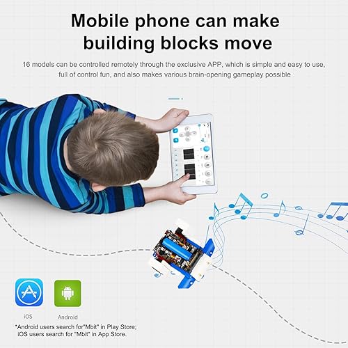 Miniatura 5 de Yahboom Microbit - Kit de robot de bloques de construcción 16 en 1, proyectos STEM avanzados con módulo de sensor, juguetes de bricolaje para niños