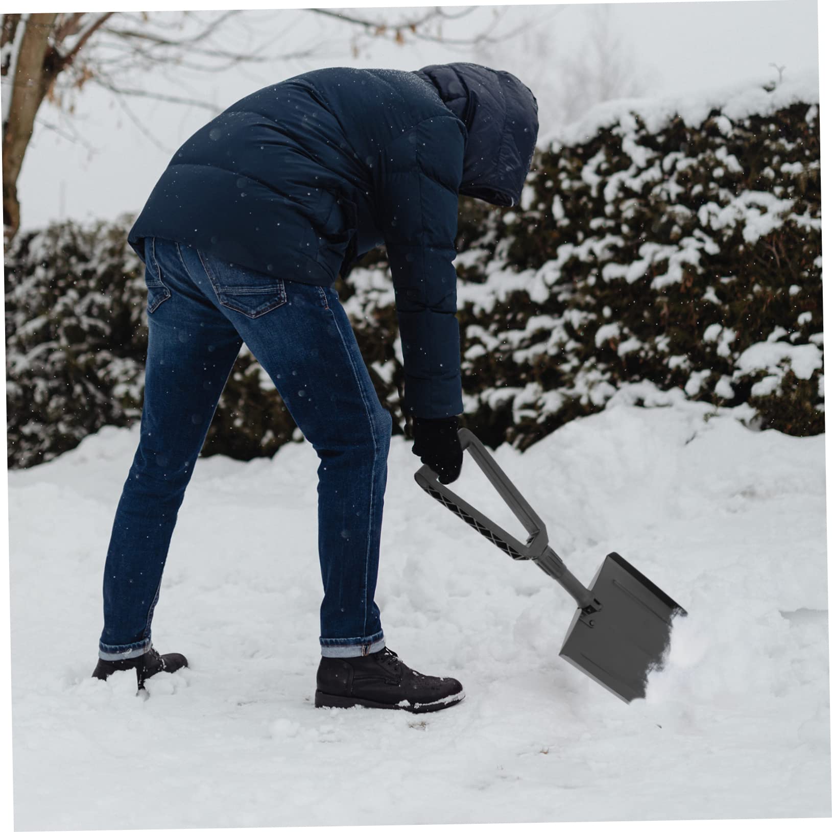 BESPORTBLE Pelle à Neige Pliable Outil de Déneigement pour Voiture Pelle Urgence Compacte pour Neige Camping